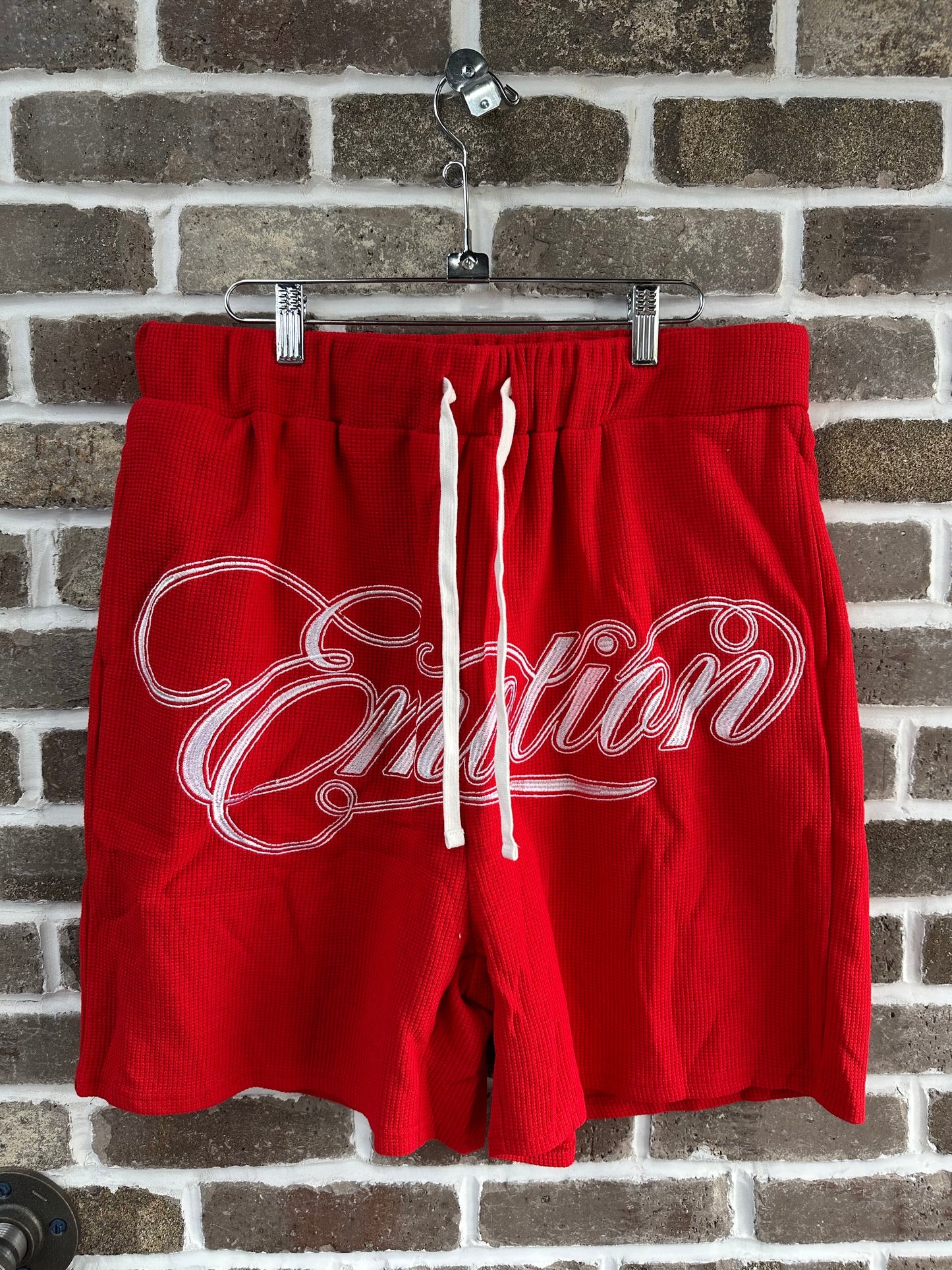 Mixed Emotion Red Signature Shorts