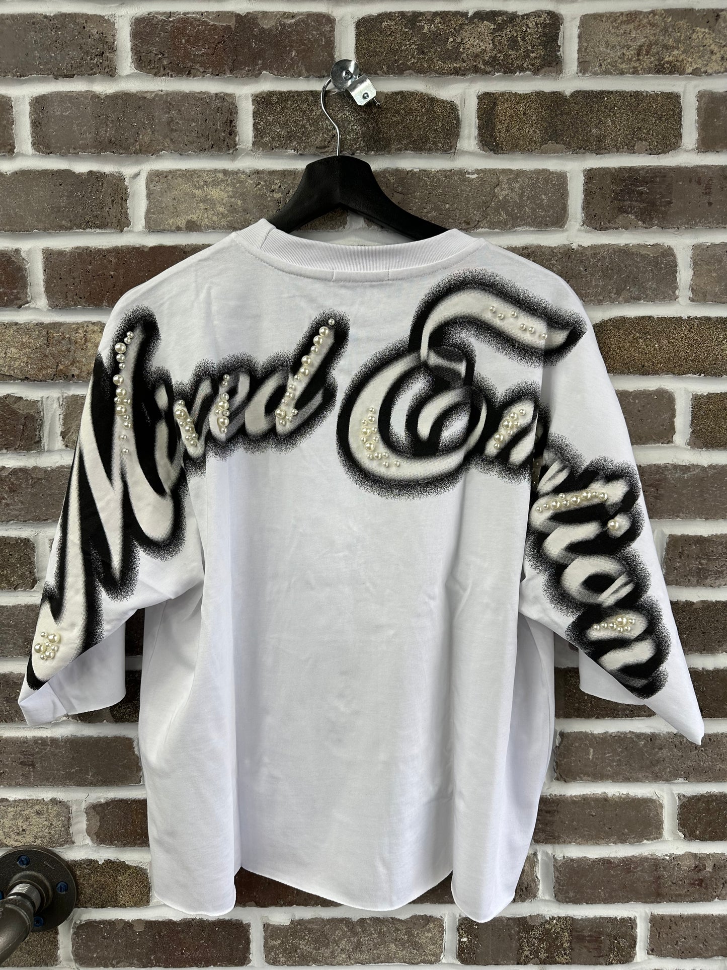 Mixed Emotion White Pearl Cropped Tee