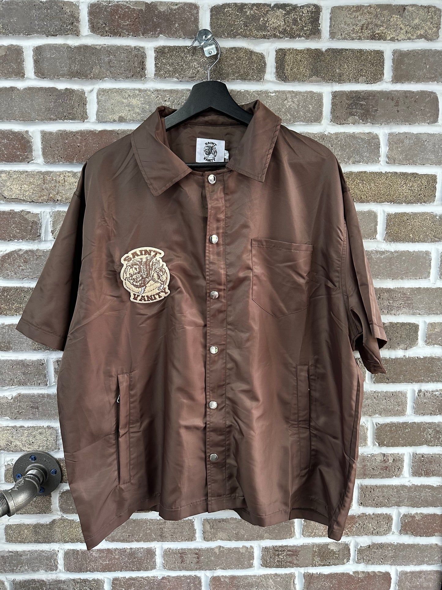 Saint Vanity Nylon Brown Shirt