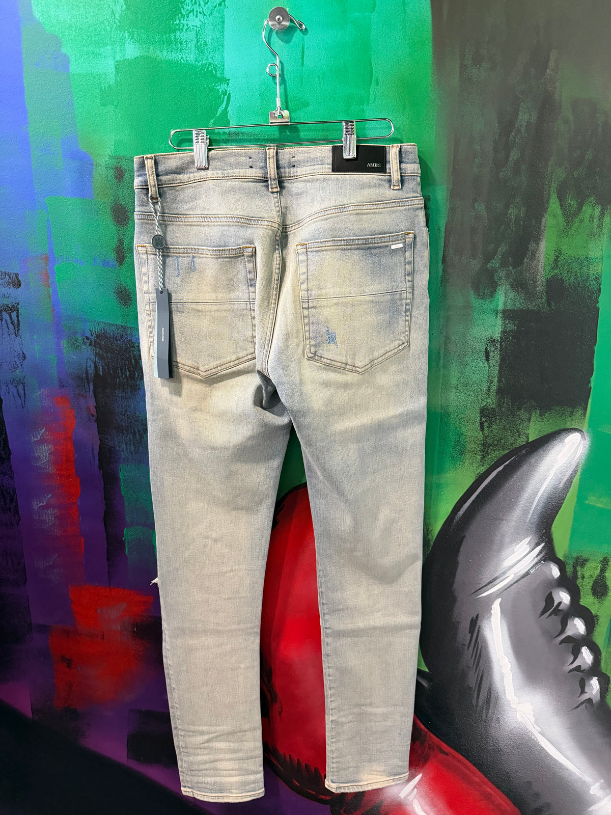Amiri MX1 Blue & Red Patch Jeans