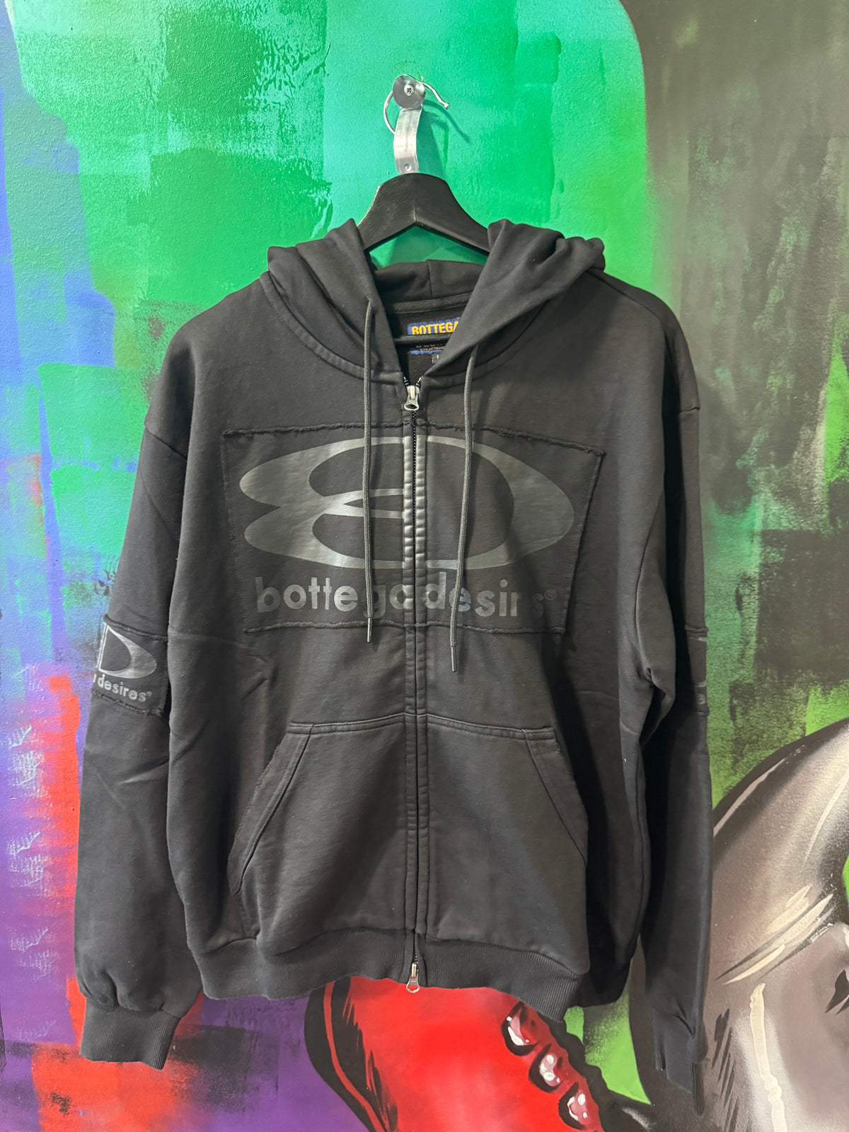 Bottega Desires Tech Black Zip Up Hoodie