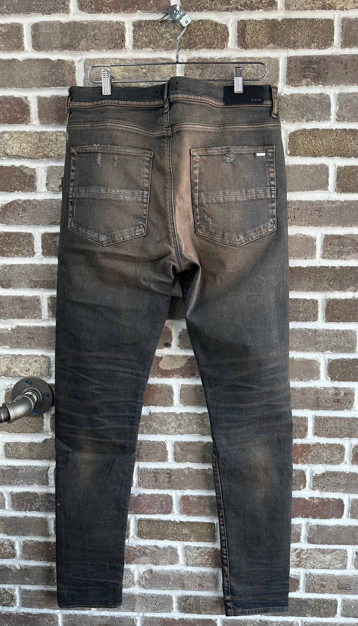 Amiri Thrasher Rust Black Patch Jeans