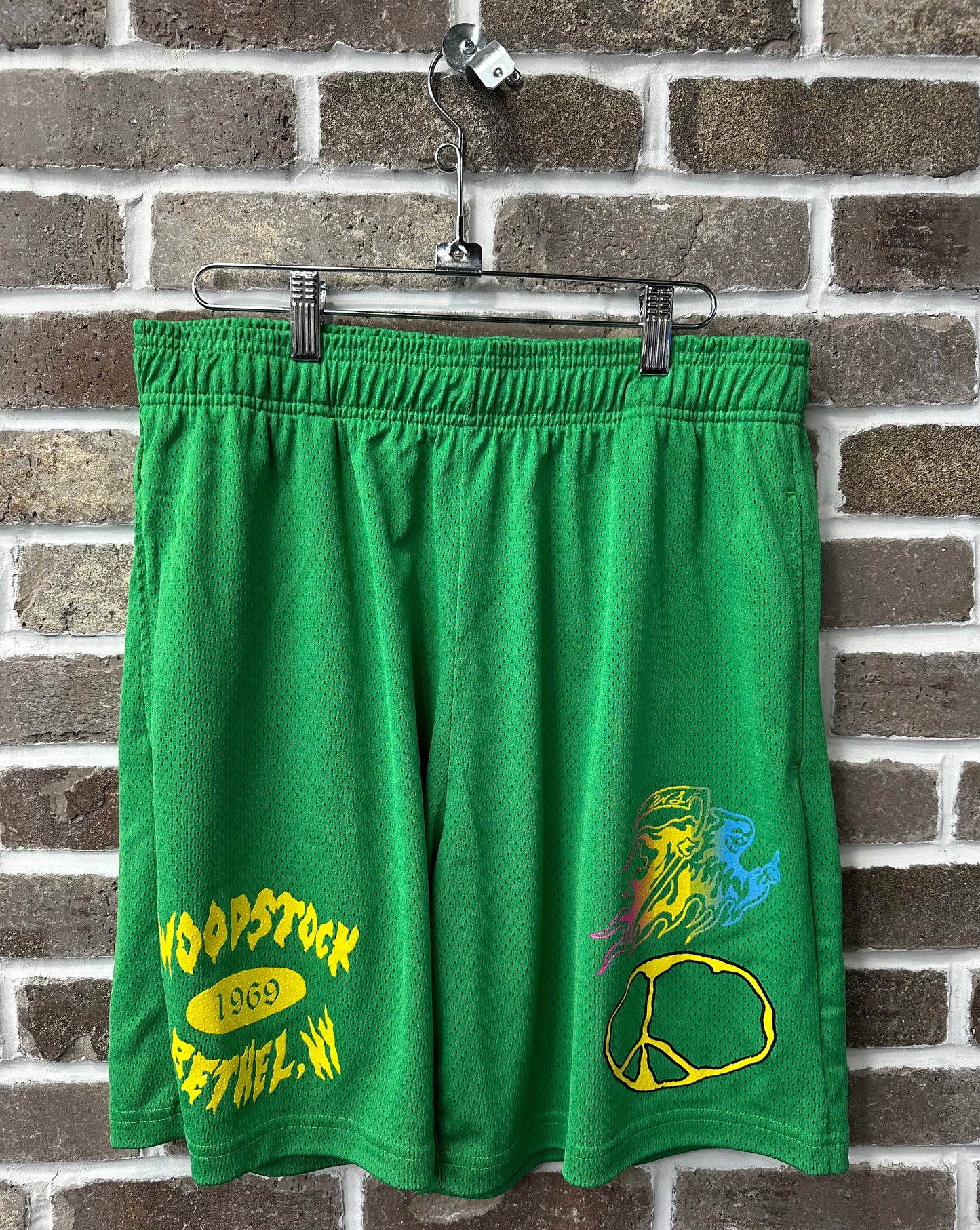 Warren Lotas WoodStock Green Mesh Shorts