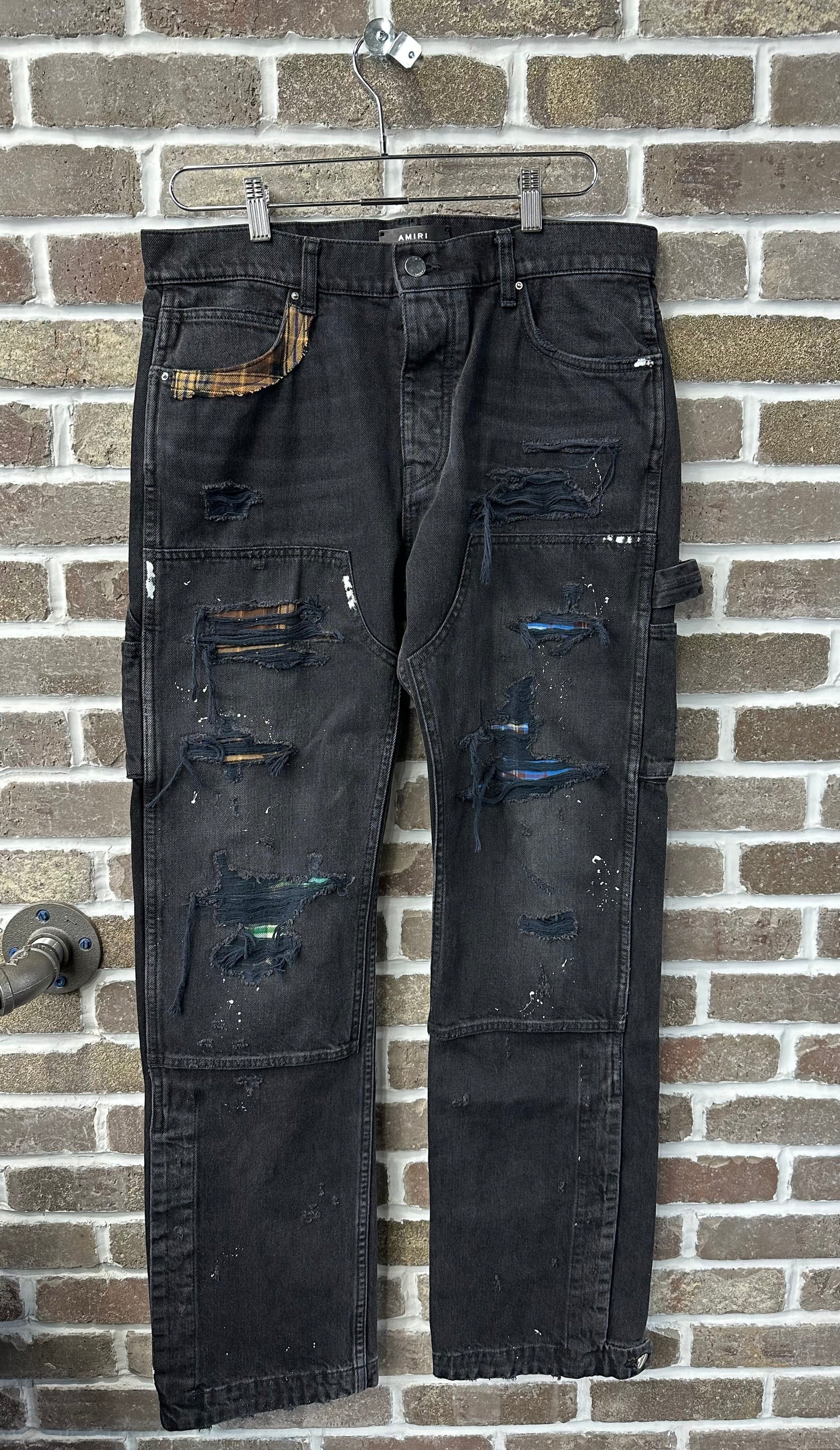 Amiri Plaid Carpenter Jeans