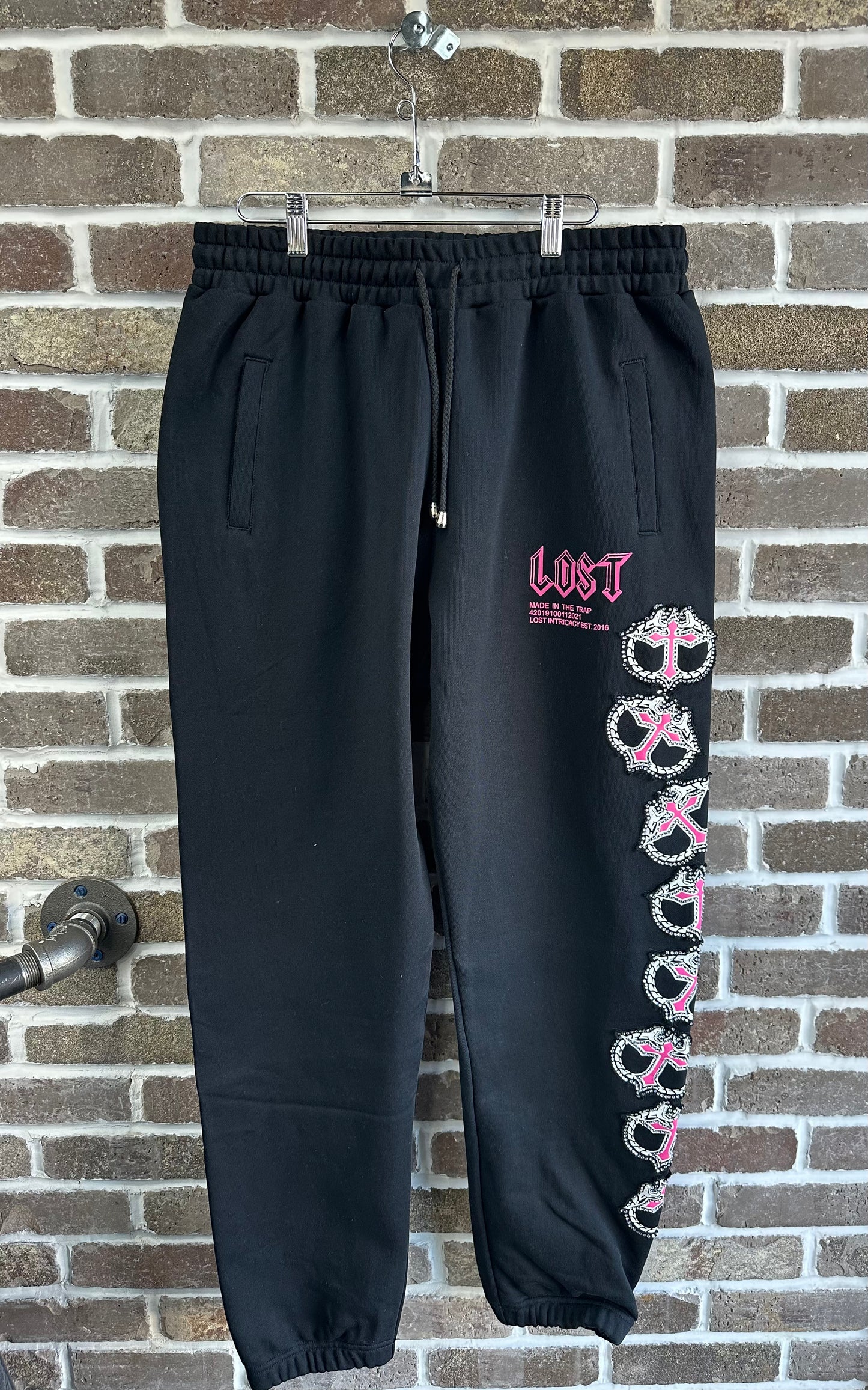 Lost Intricacy Black/Pink Mitt Sweatpants