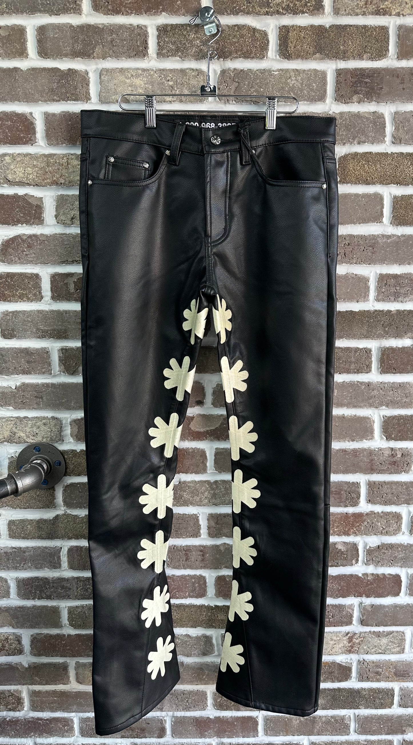 Lost Shdws Black/White Leather Pants