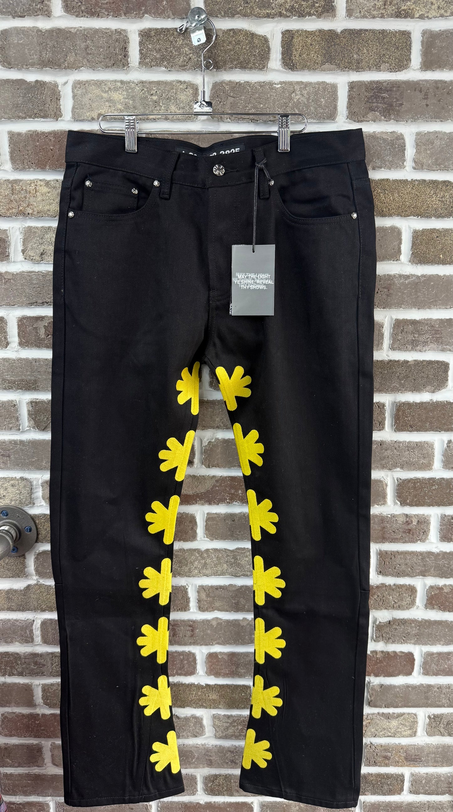 Lost Shdws Denim Black Yellow Jeans