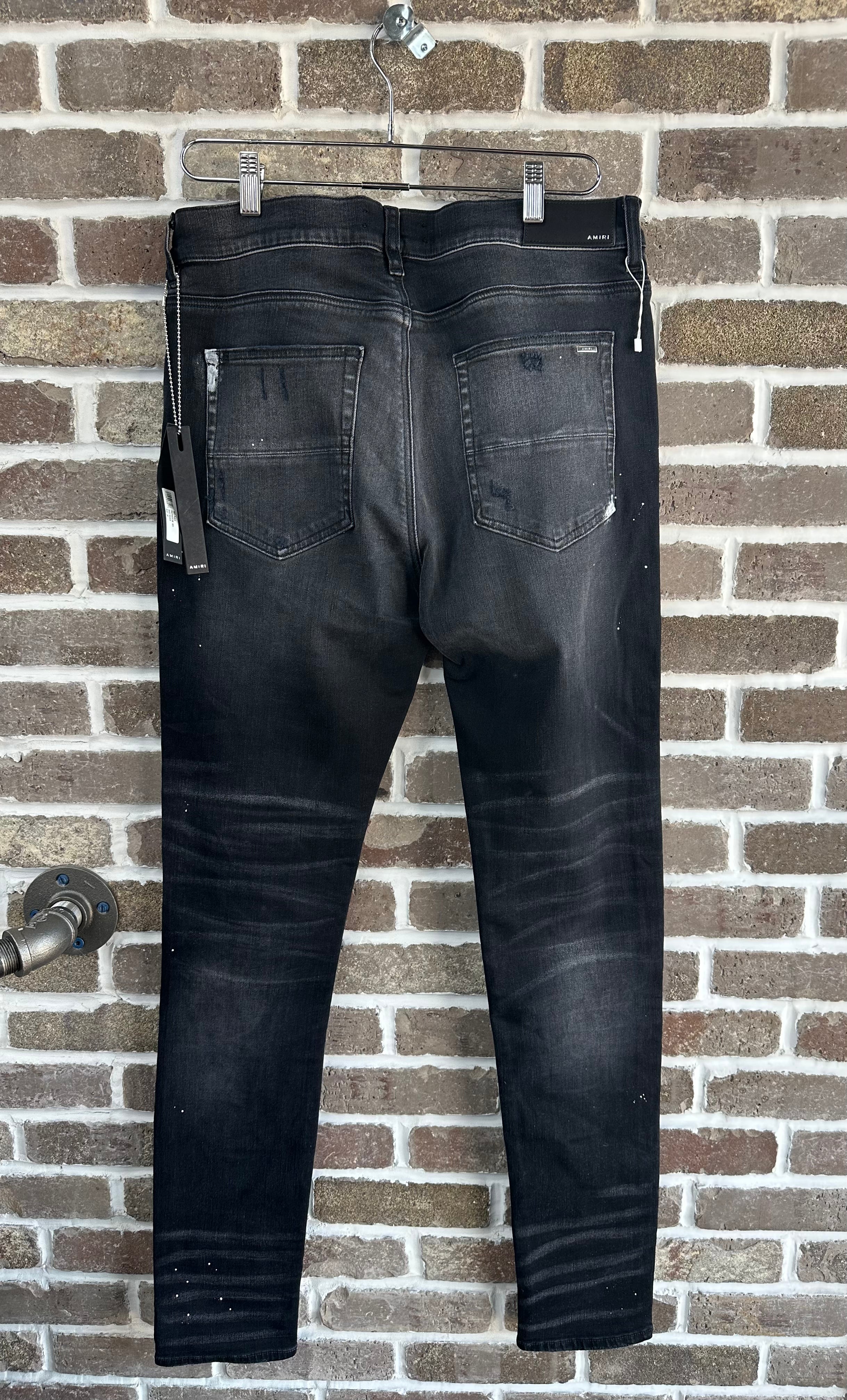 Amiri MX1 Brown Plaid Patch Jeans