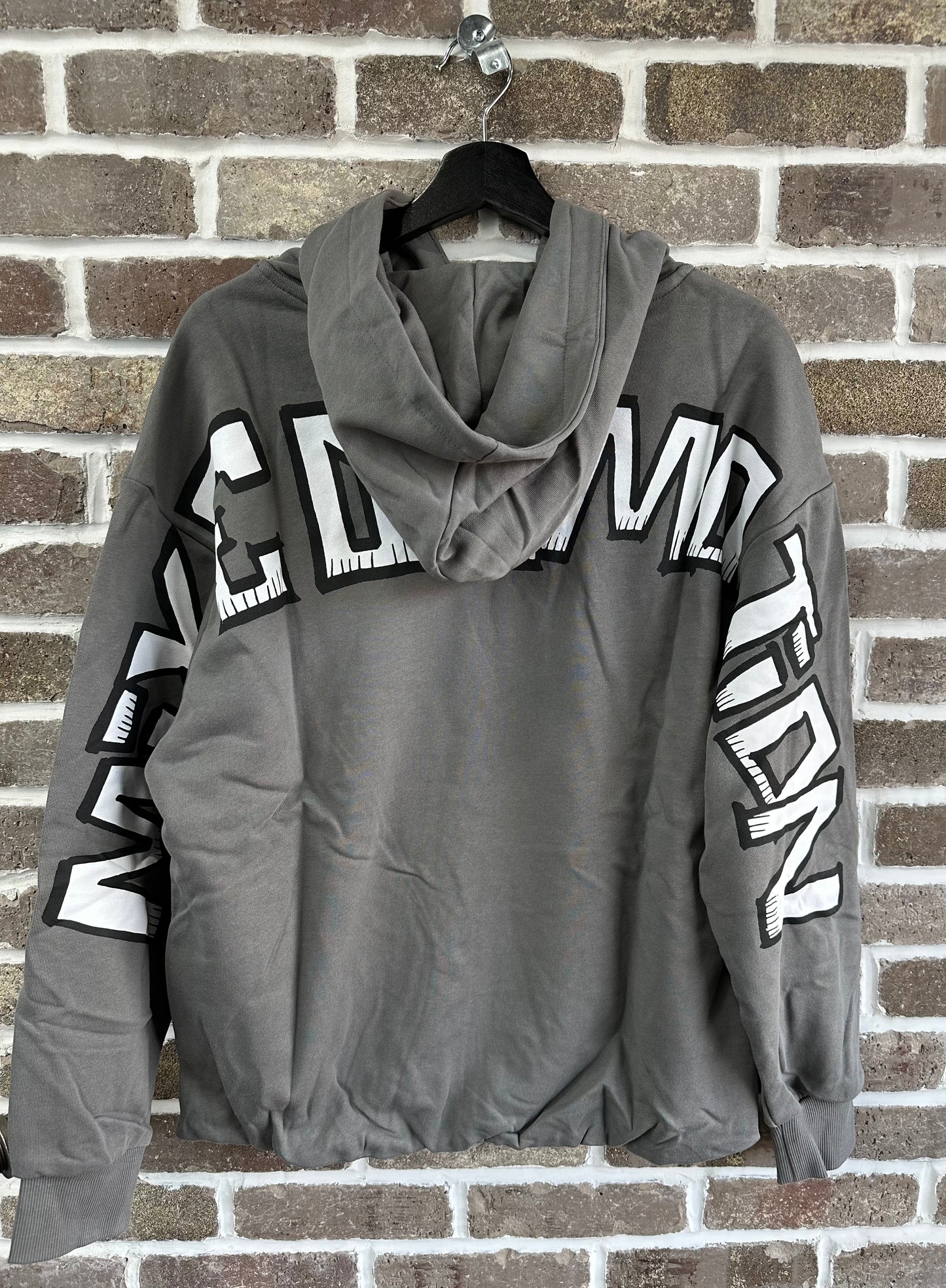 Mixed Emotion Grey Monster Cropped Hoodie