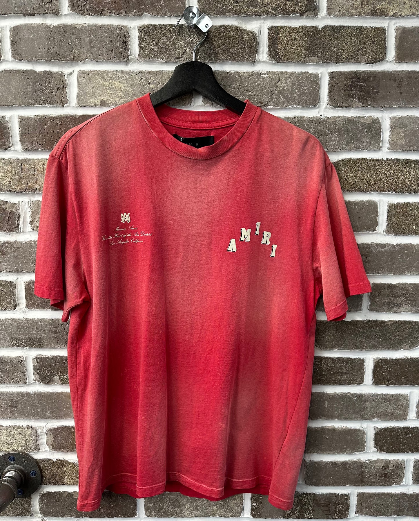 Amiri Collegiate Vintage Red Tee