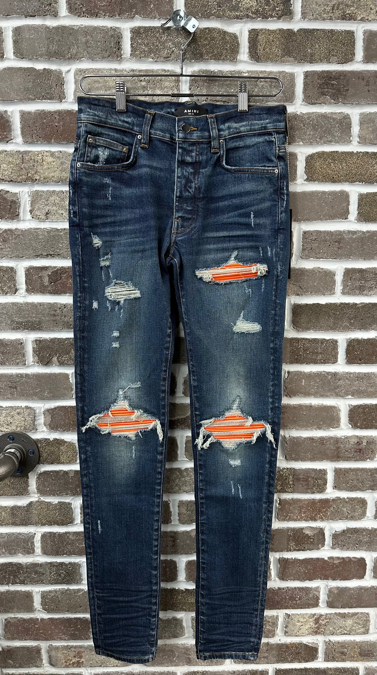 Amiri MX1 Orange Patch Jeans