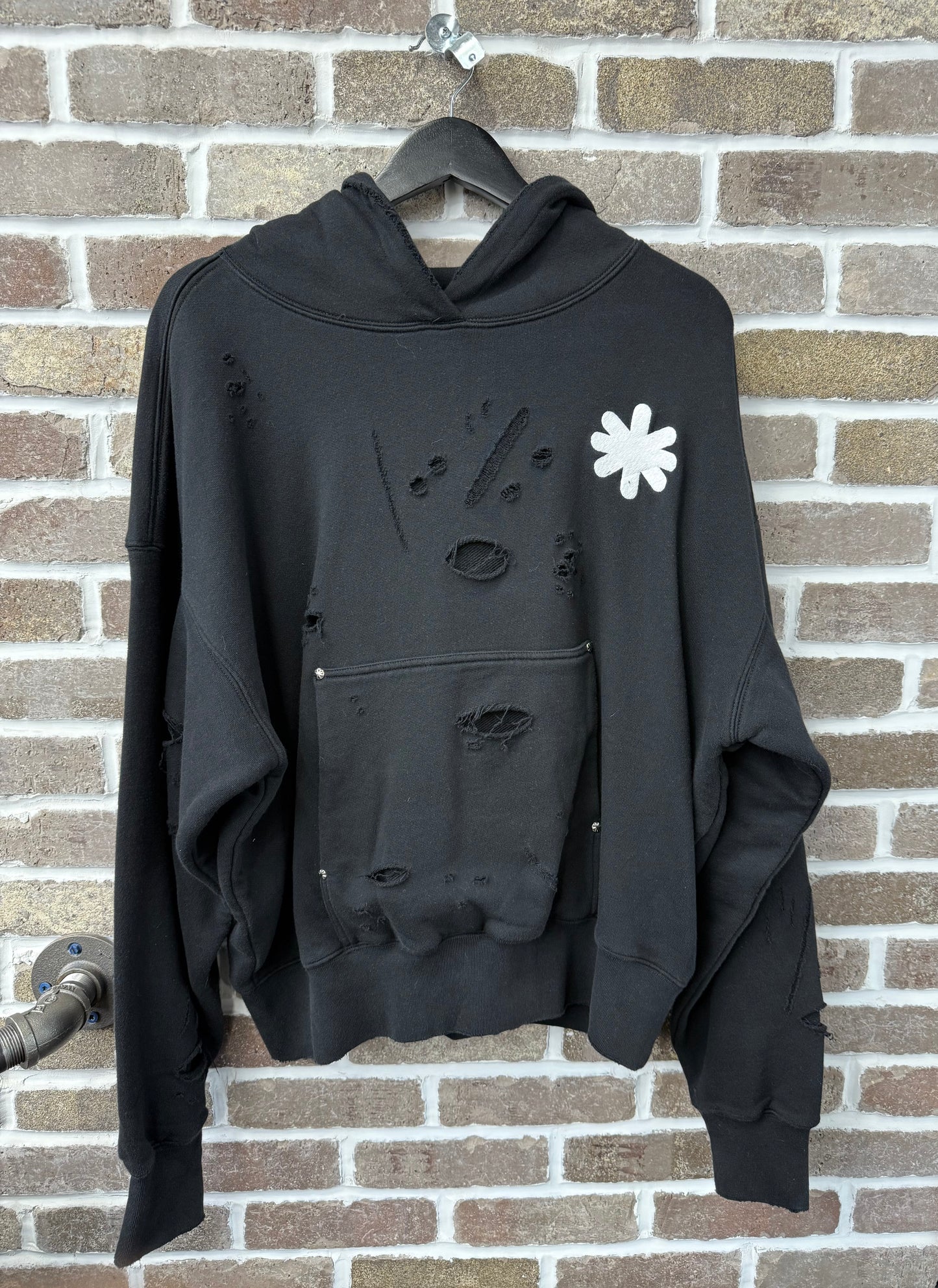 Lost Shdws Distressed Logo Hoodie Black