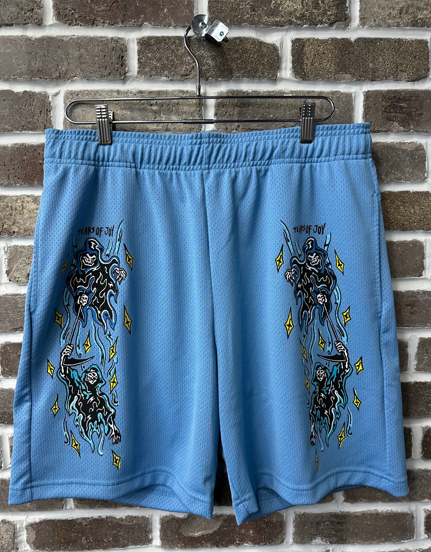 Warren Lotas Tears Of Joy Blue Mesh Shorts