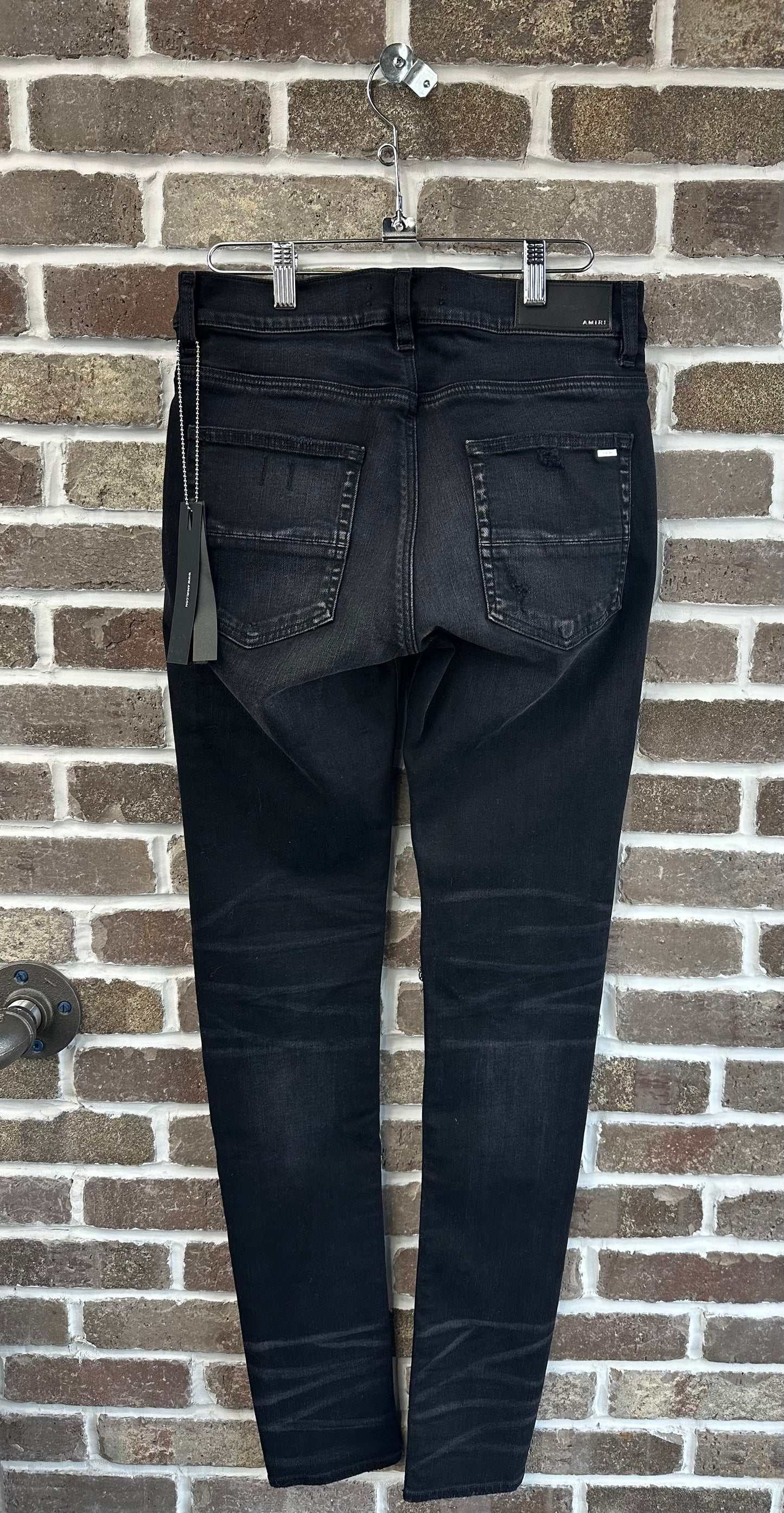 Amiri MX1 Black/Green Platted Denim Jeans