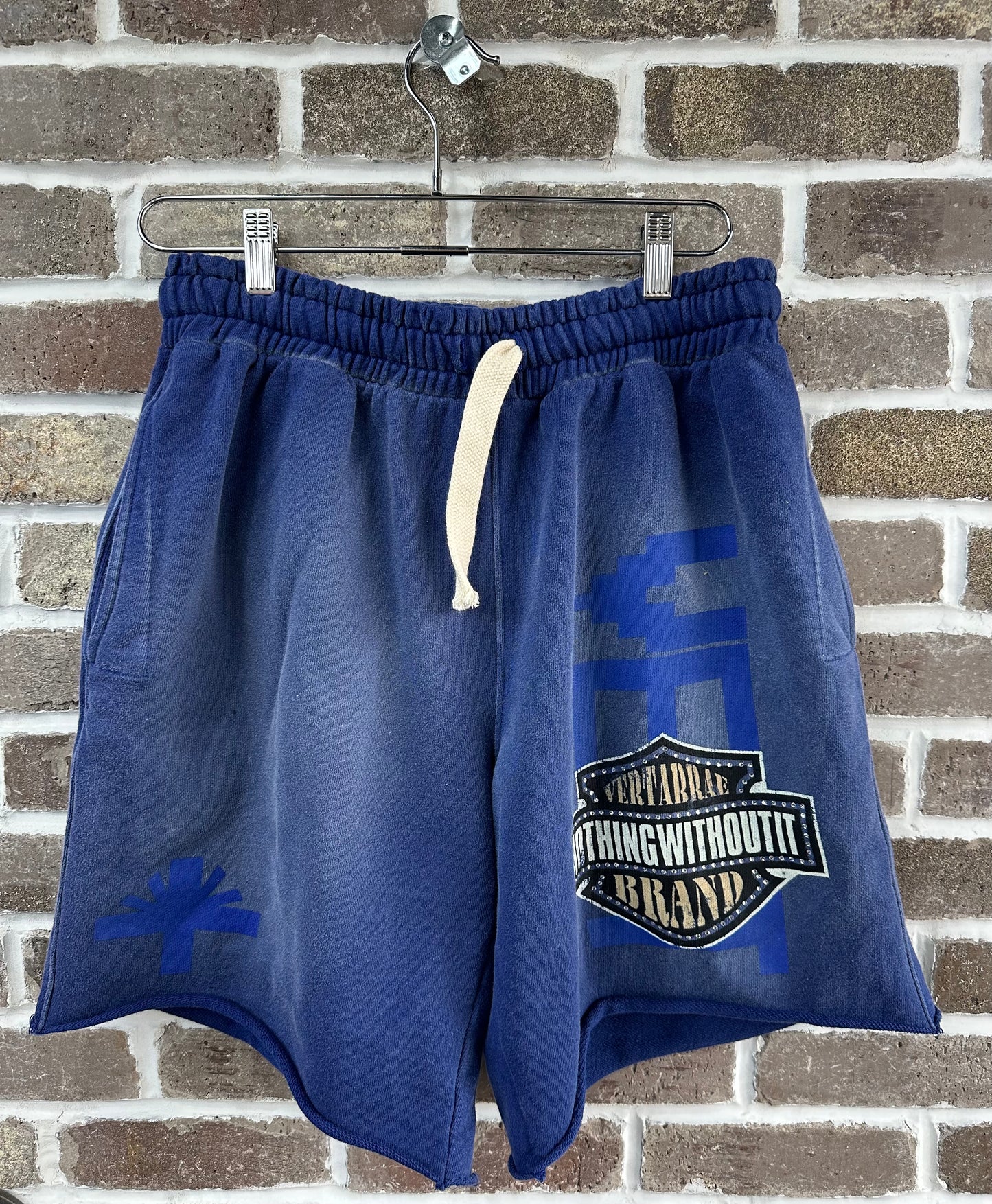 Vertabrae Double Emblem Shorts Blue