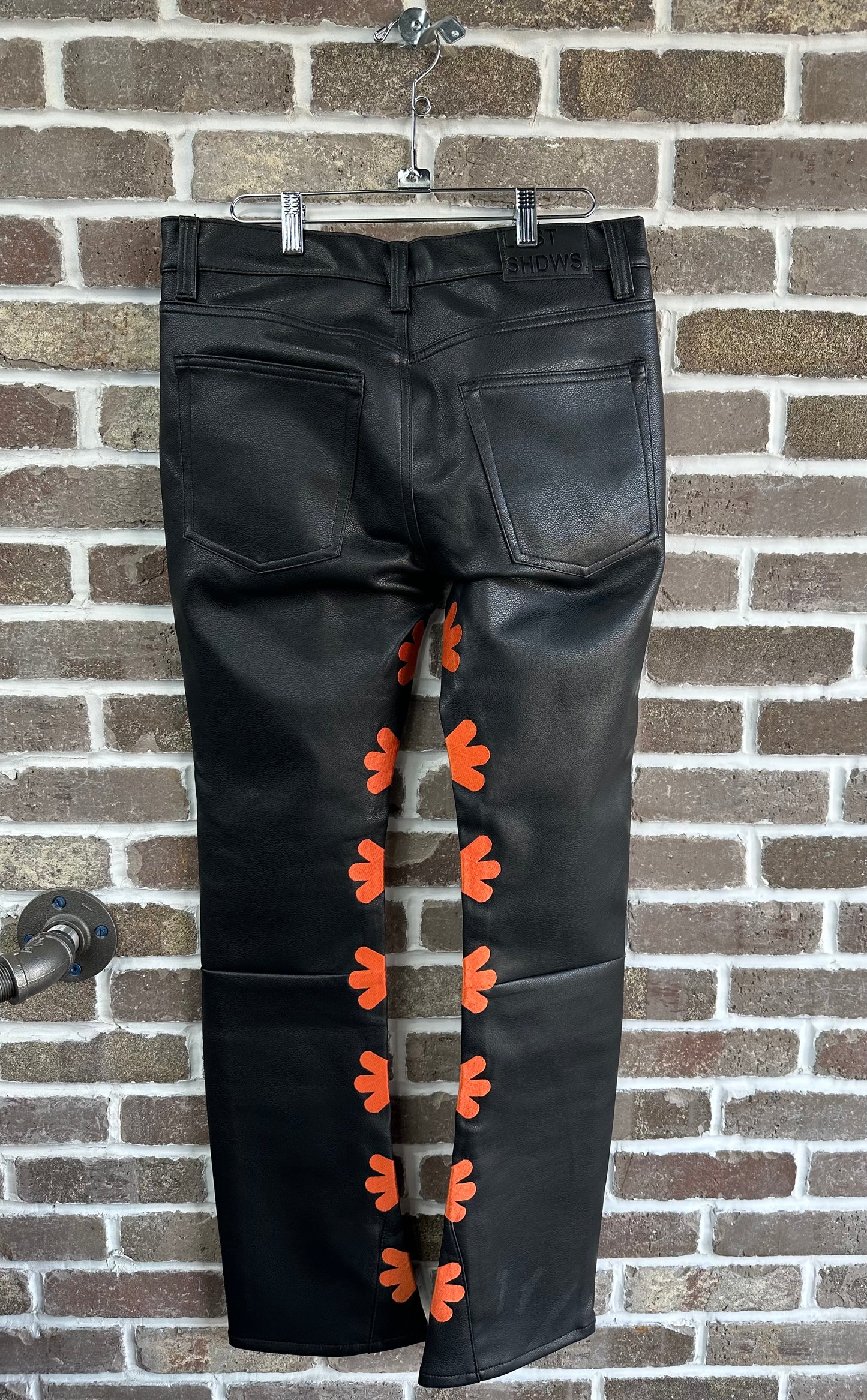 Lost Shdws Leather Pants Black/Orange