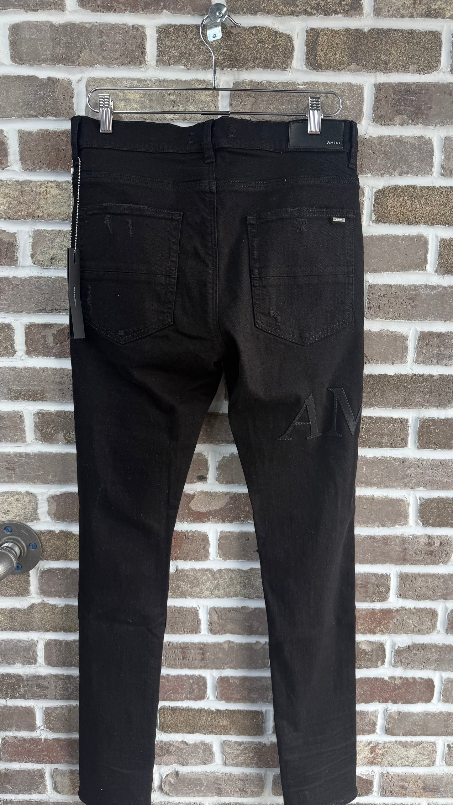 Amiri Serif Side Logo Black Jeans