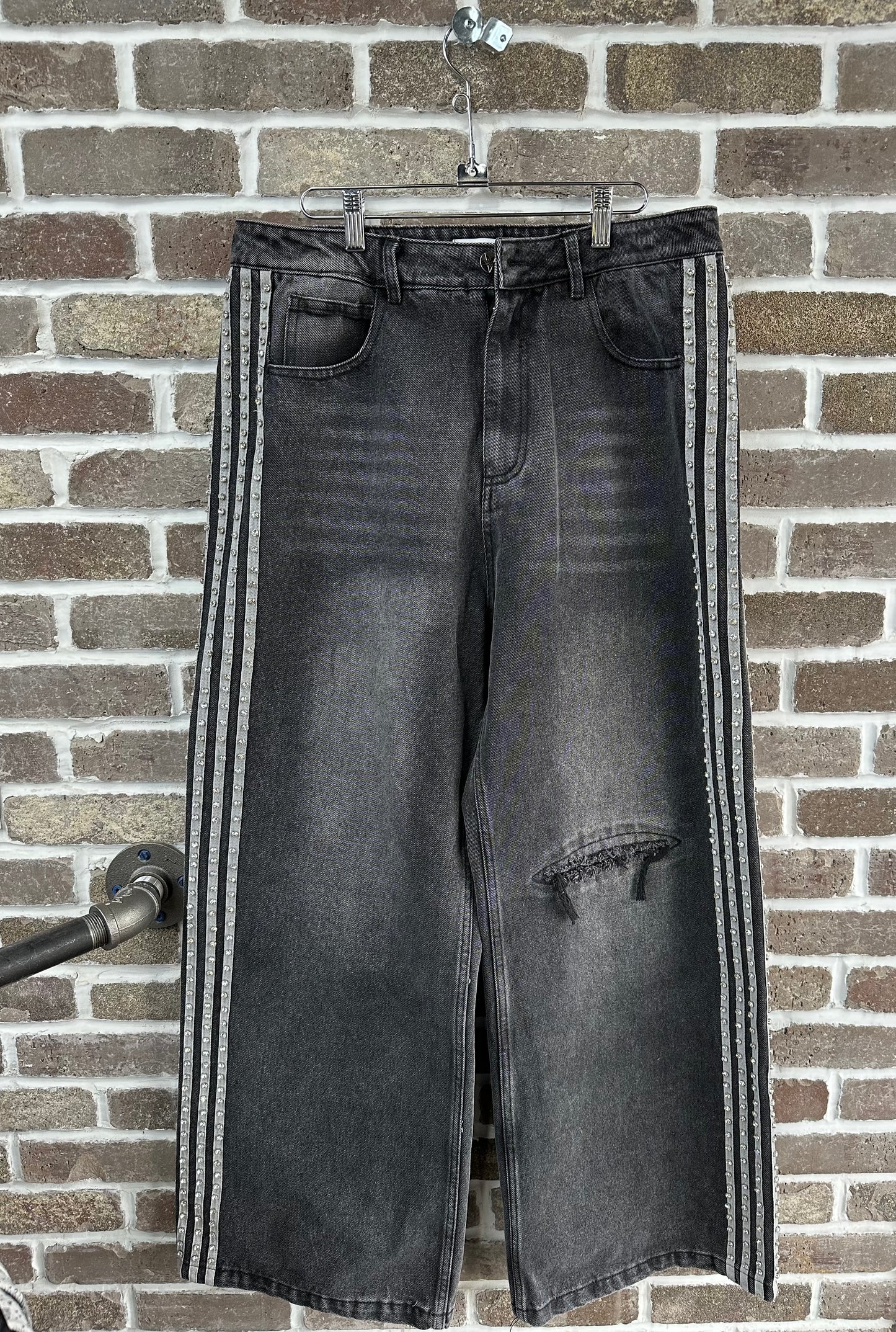 Vale Forever Black Stripe Denim Jeans
