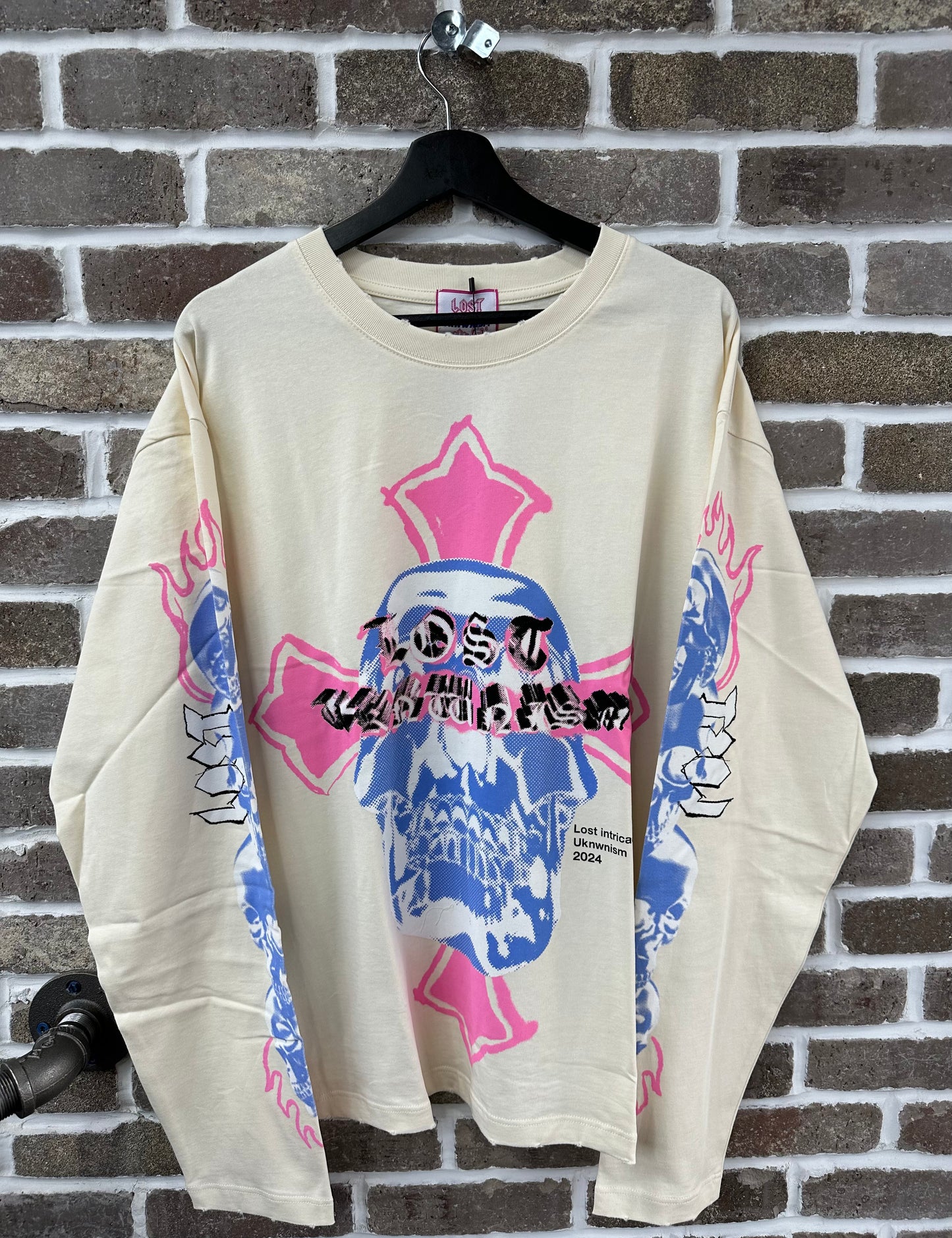 Lost Intricacy x UNKWNism Cream/Pink Longsleeve