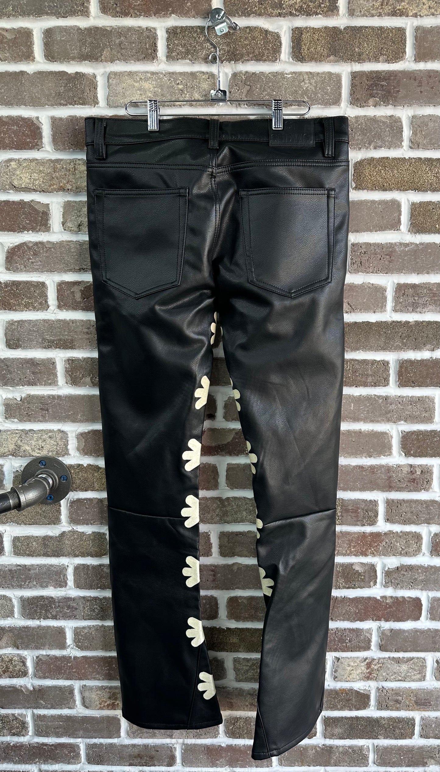 Lost Shdws Black/White Leather Pants