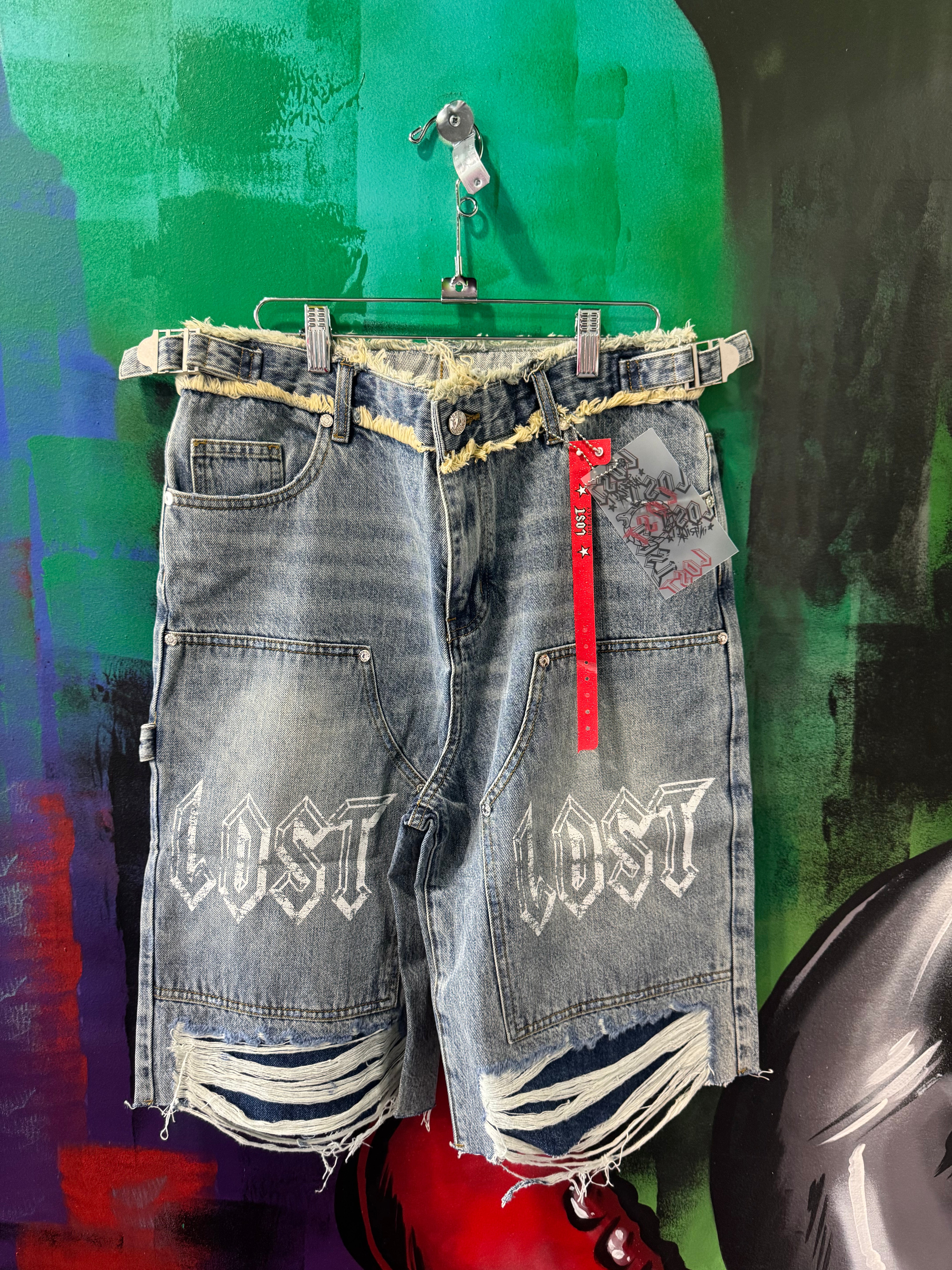 Lost Intricacy Blue Carpenter Jean Shorts