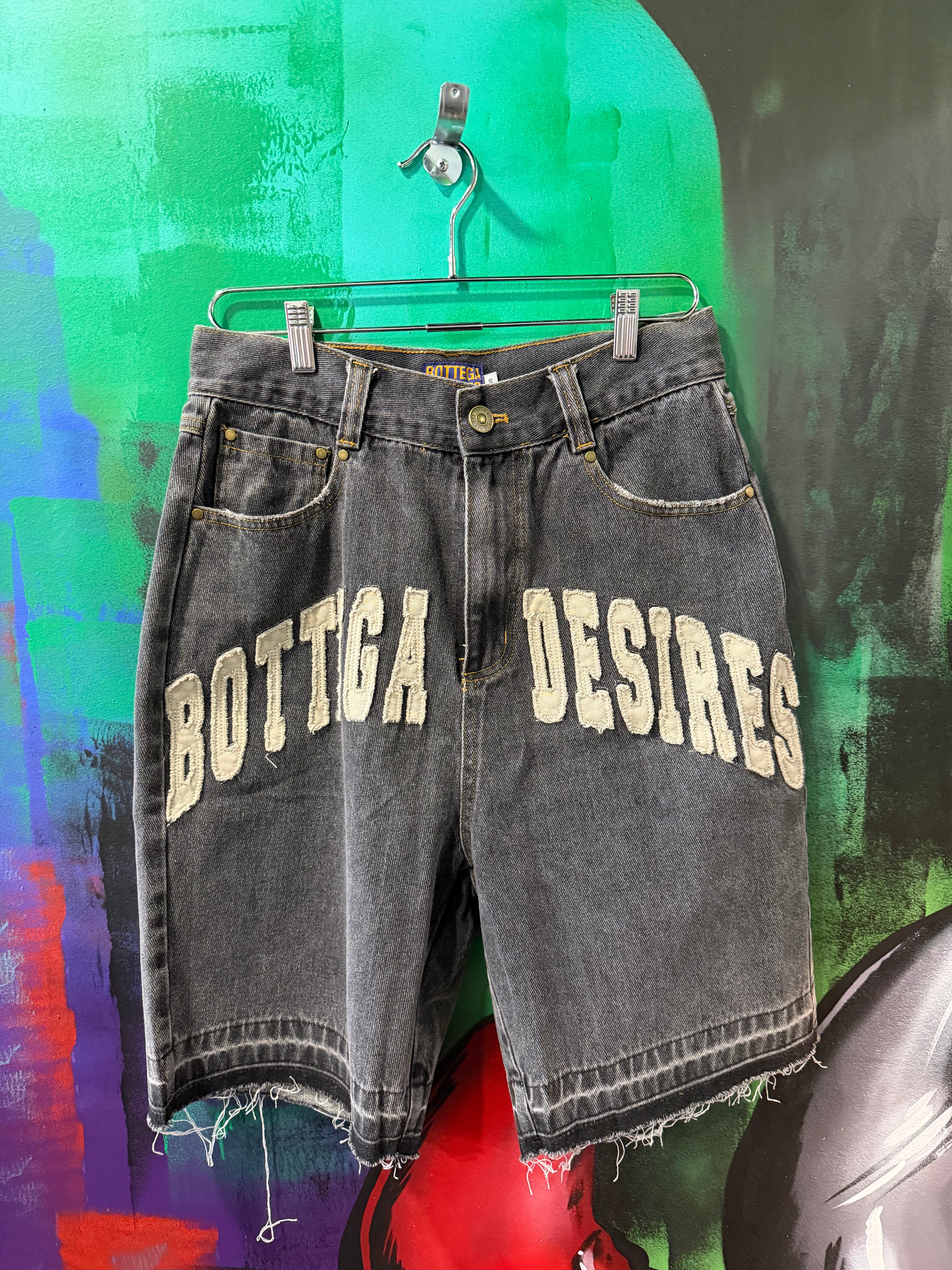 Bottega Desires Logo Black Wash Jean Jorts