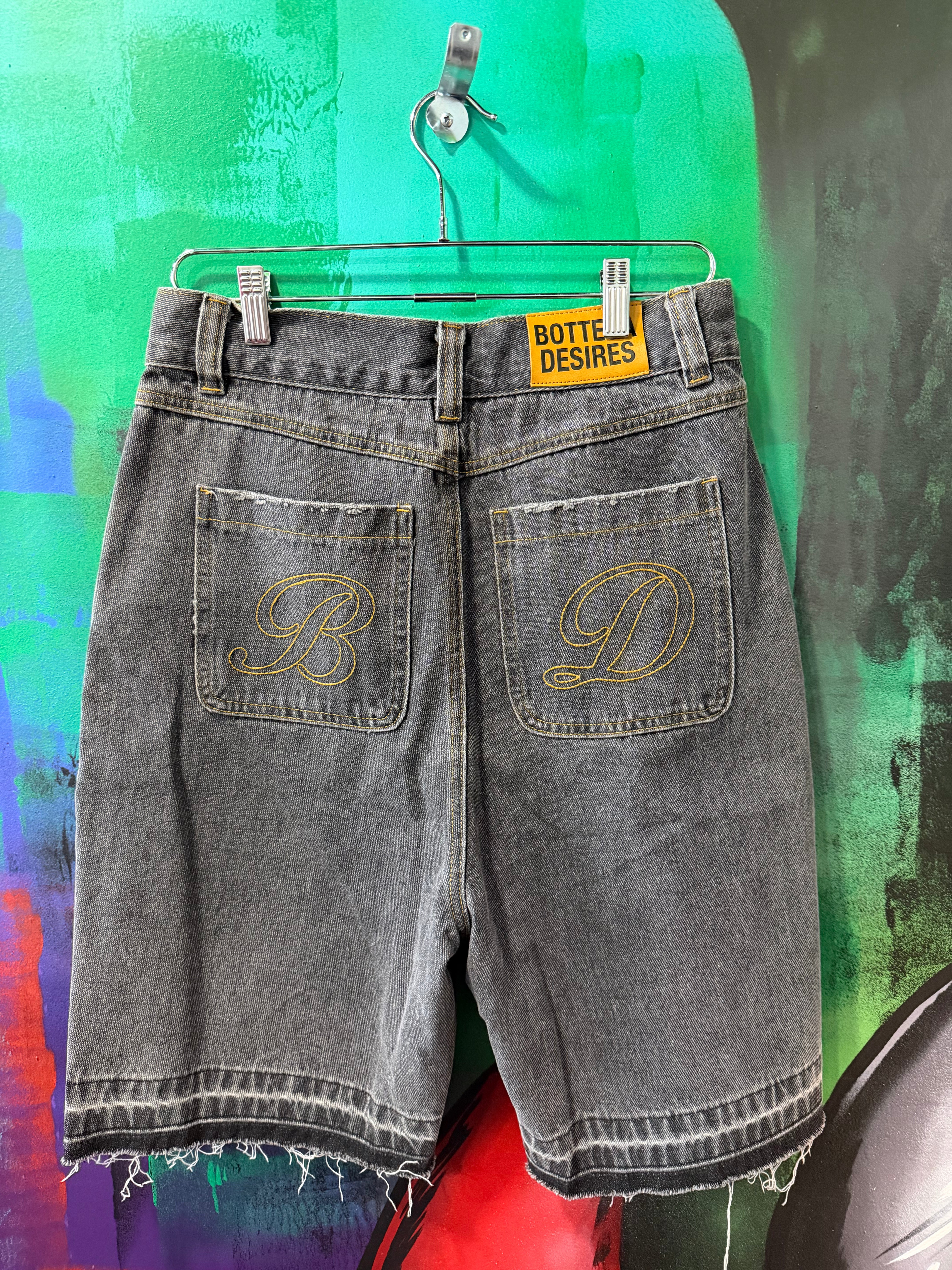Bottega Desires Logo Black Wash Jean Jorts