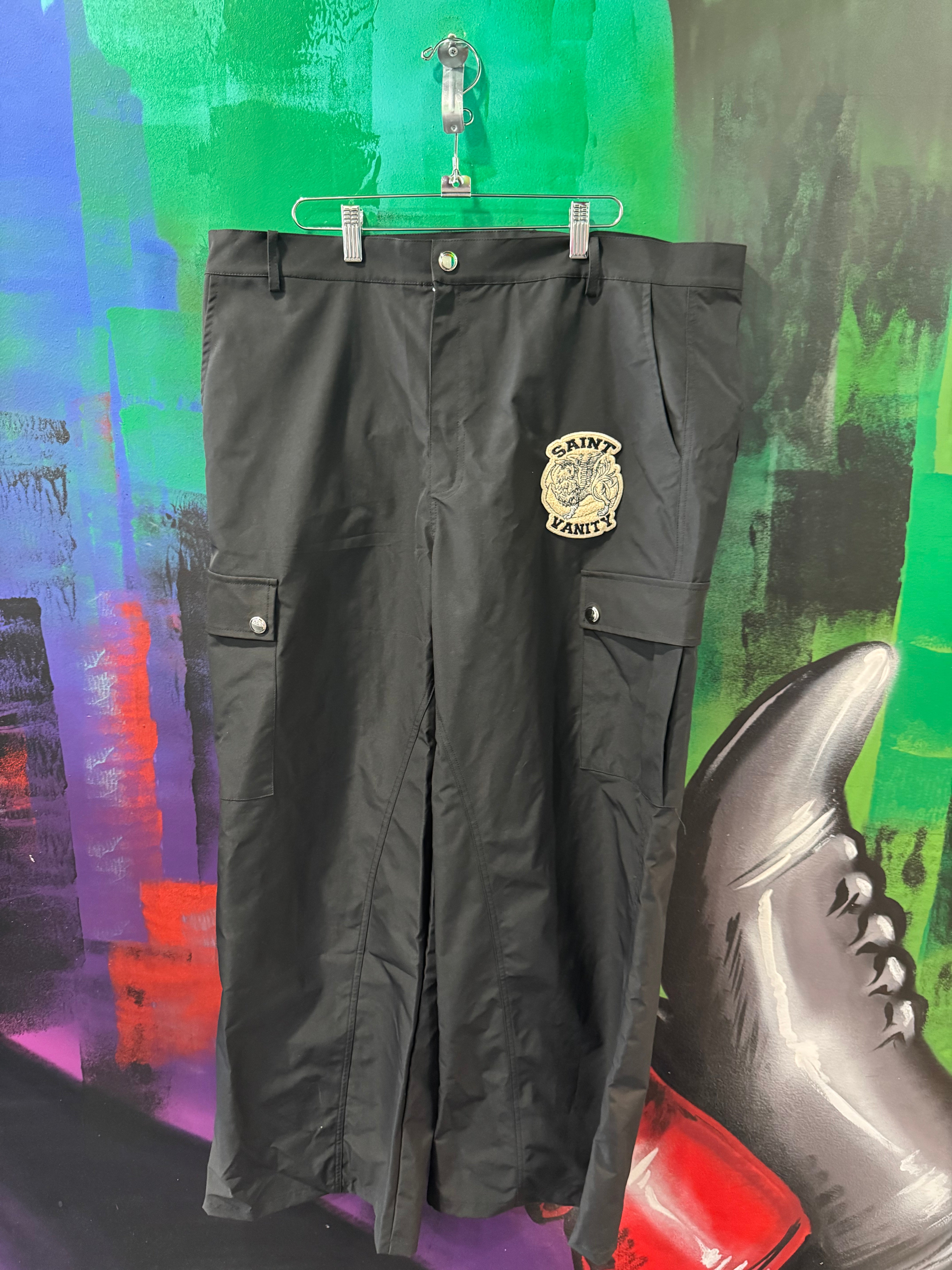 Saint Vanity Black Nylon Cargo Pants