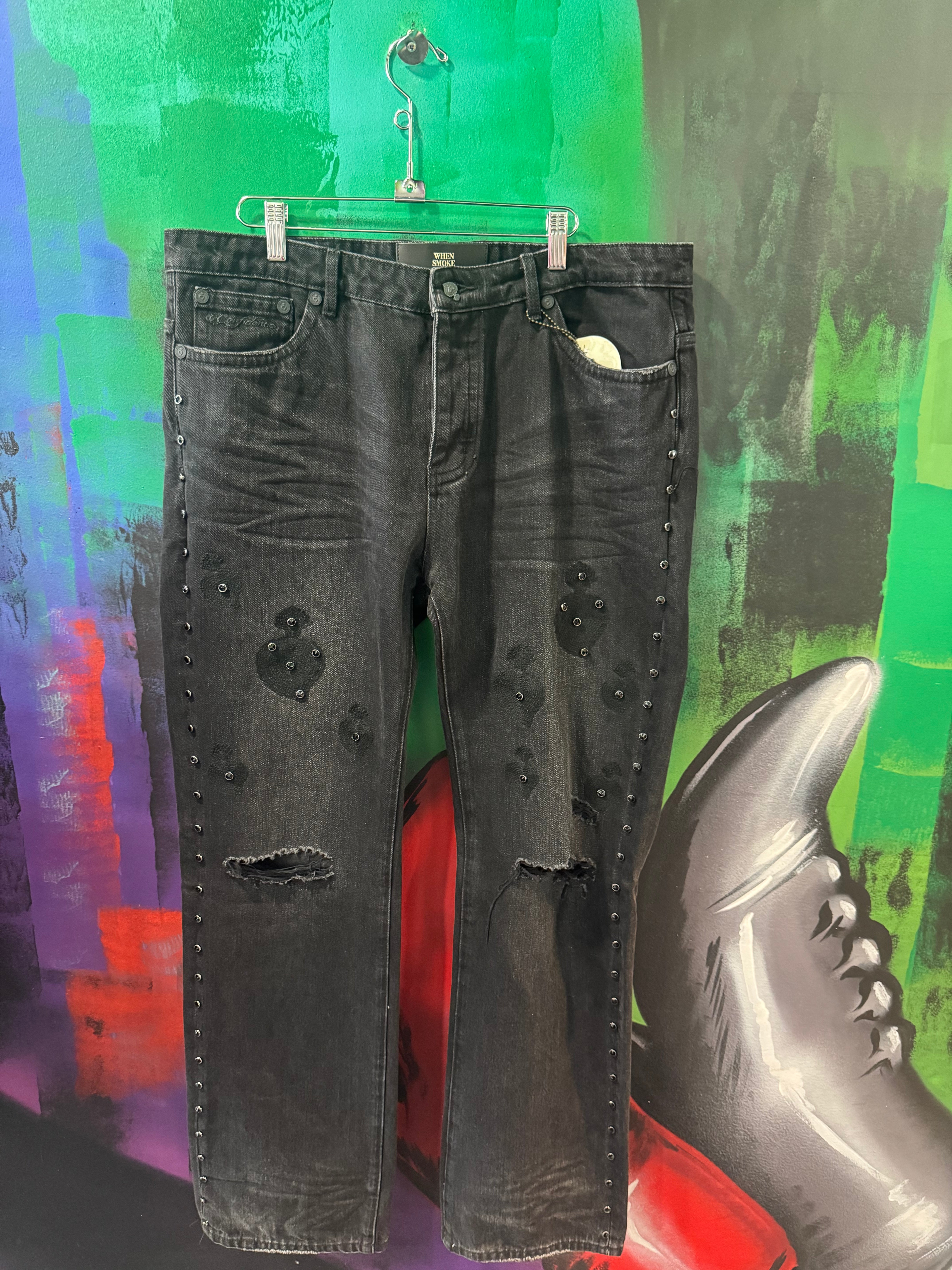When Smoke Clears Chainstitch Denim Jeans