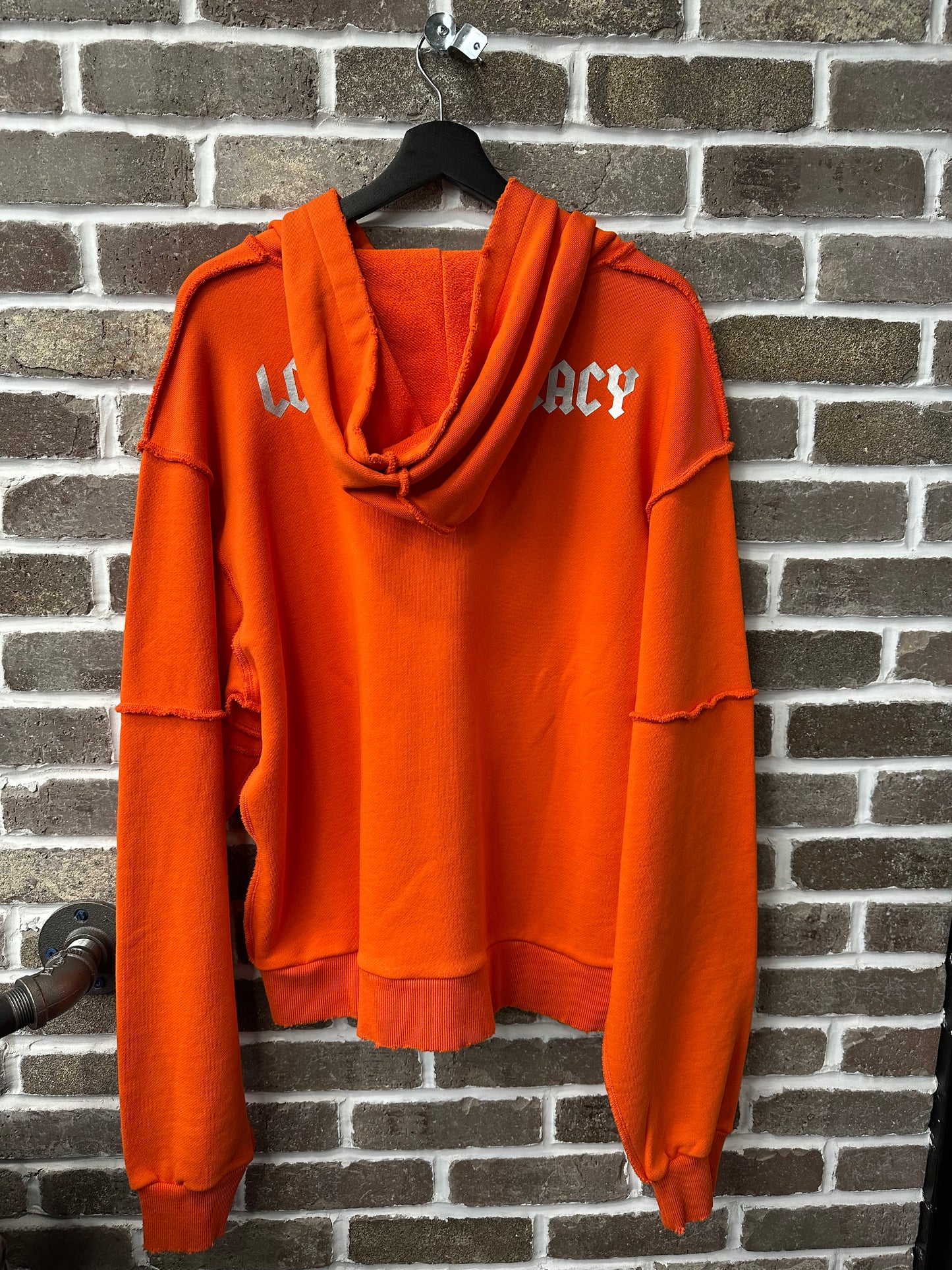 Lost Intricacy Orange Rhinestone Zip Up Hoodie