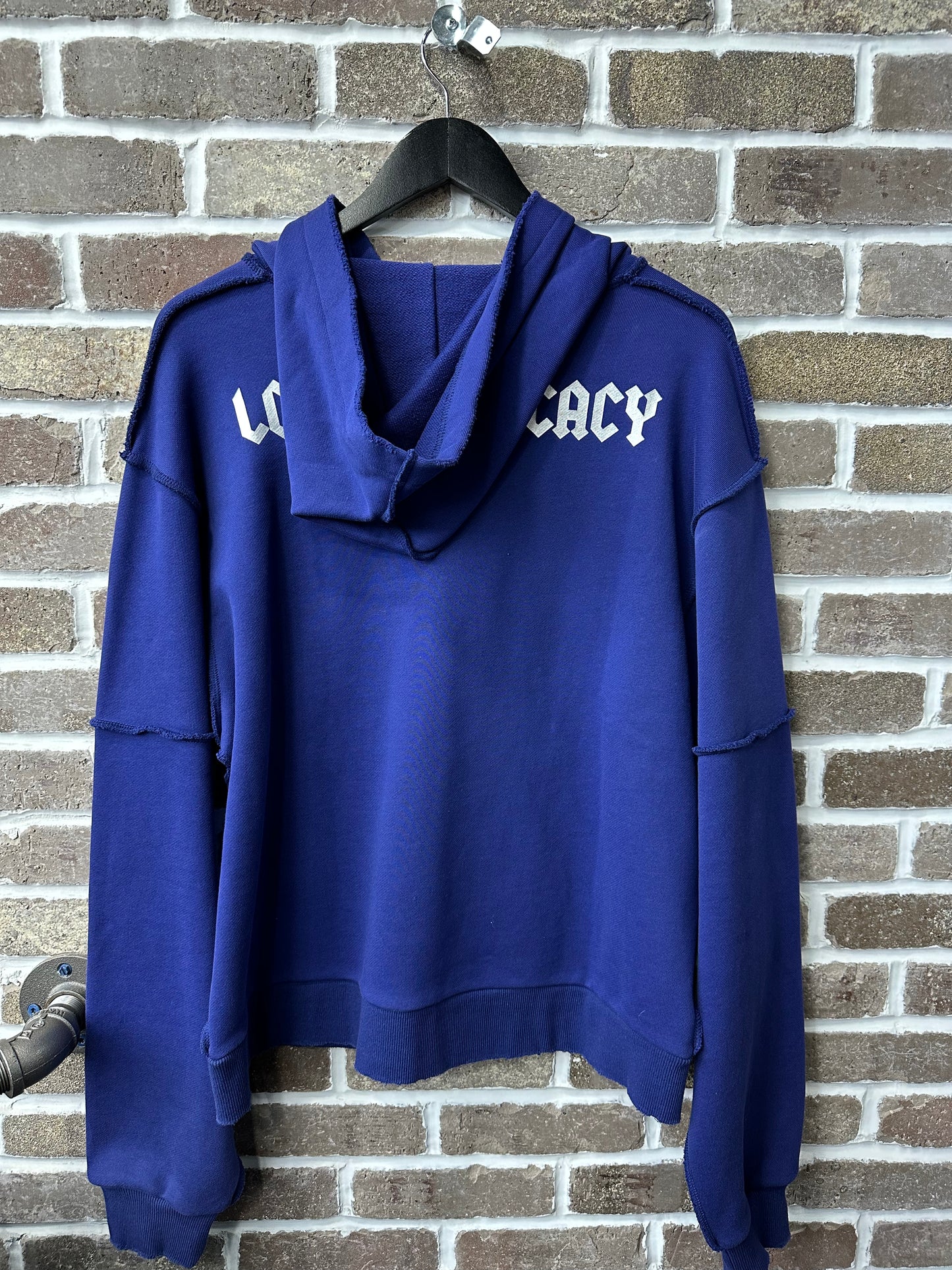 Lost Intricacy Navy Blue Rhinestone Zip Up Hoodie