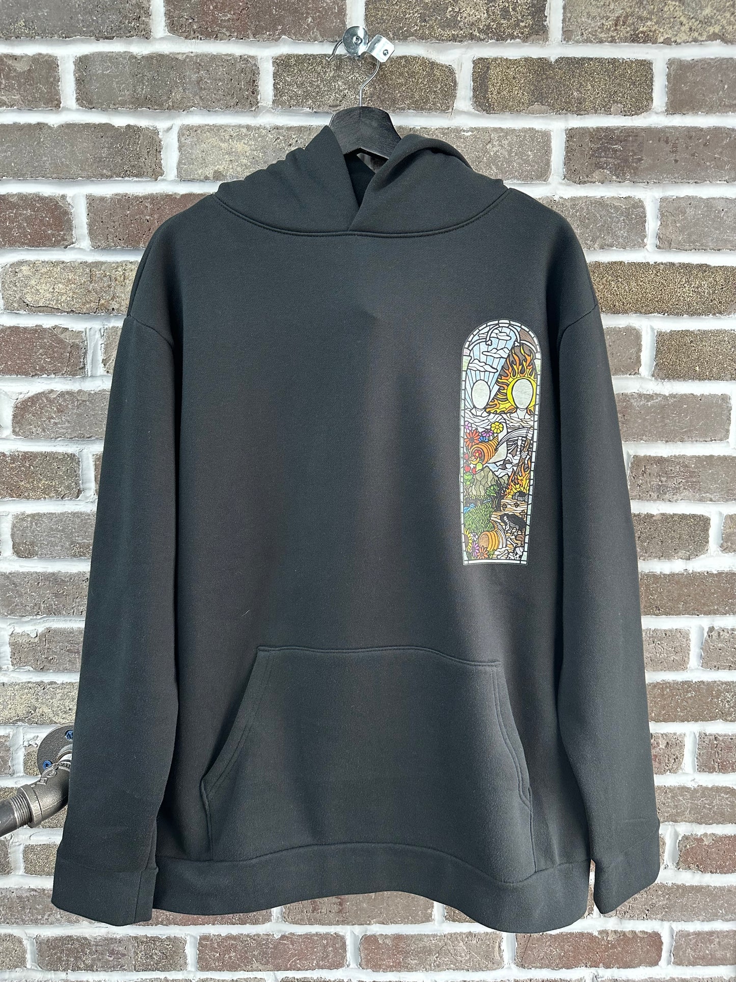 Who Decides War Stained Glass Black Hoodie