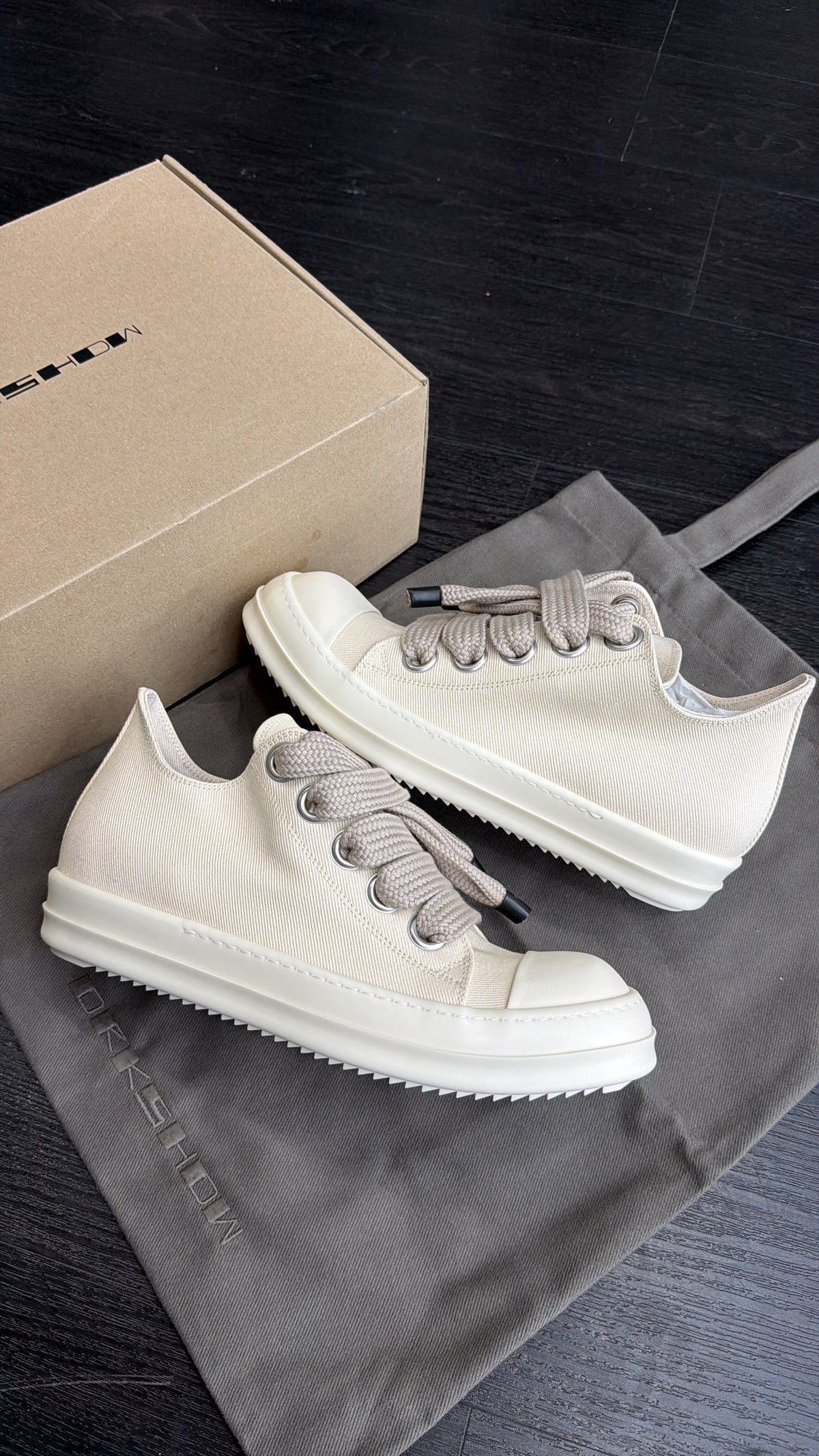 Rick Owens Jumbo Lace Low Milk/Milk