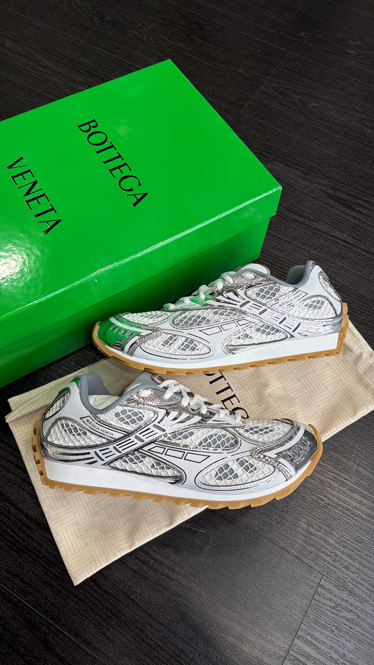 Bottega Veneta Orbit Sneakers White/Silver