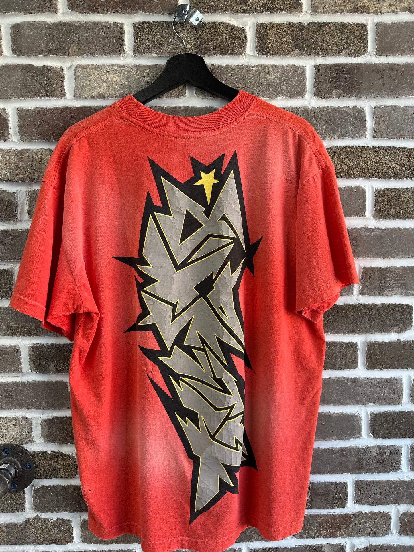 Hellstar Cracked Logo Distress Tee Red
