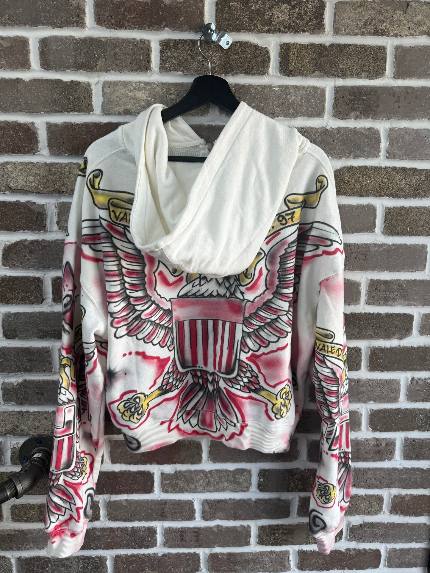 Vale Forever White Flag Zip Up Hoodie