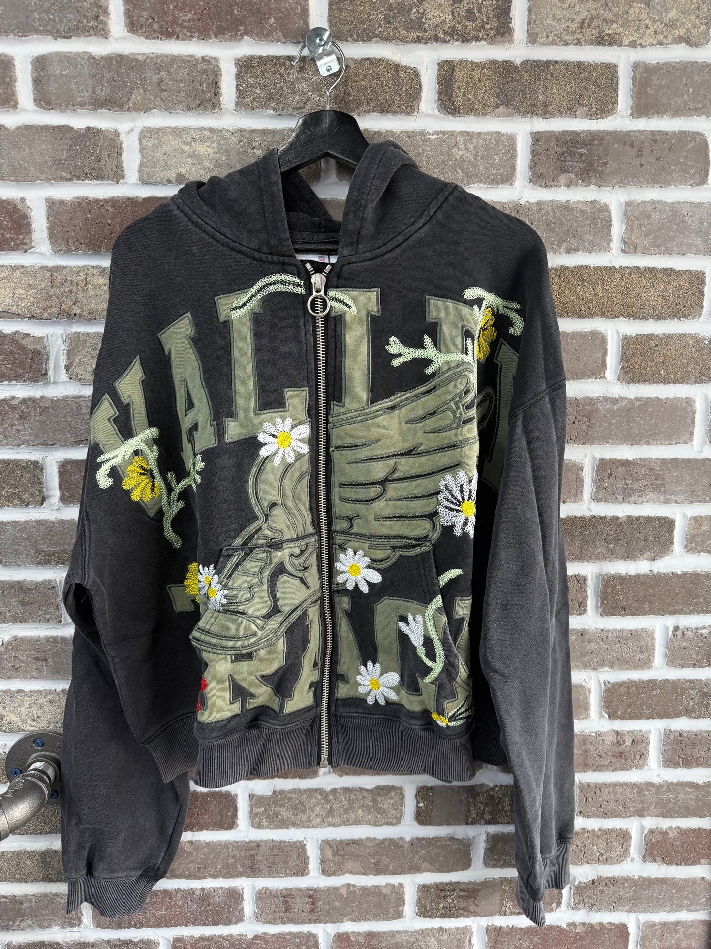 Vale Forever Lives Midnight Garden Black Zip Up Hoodie