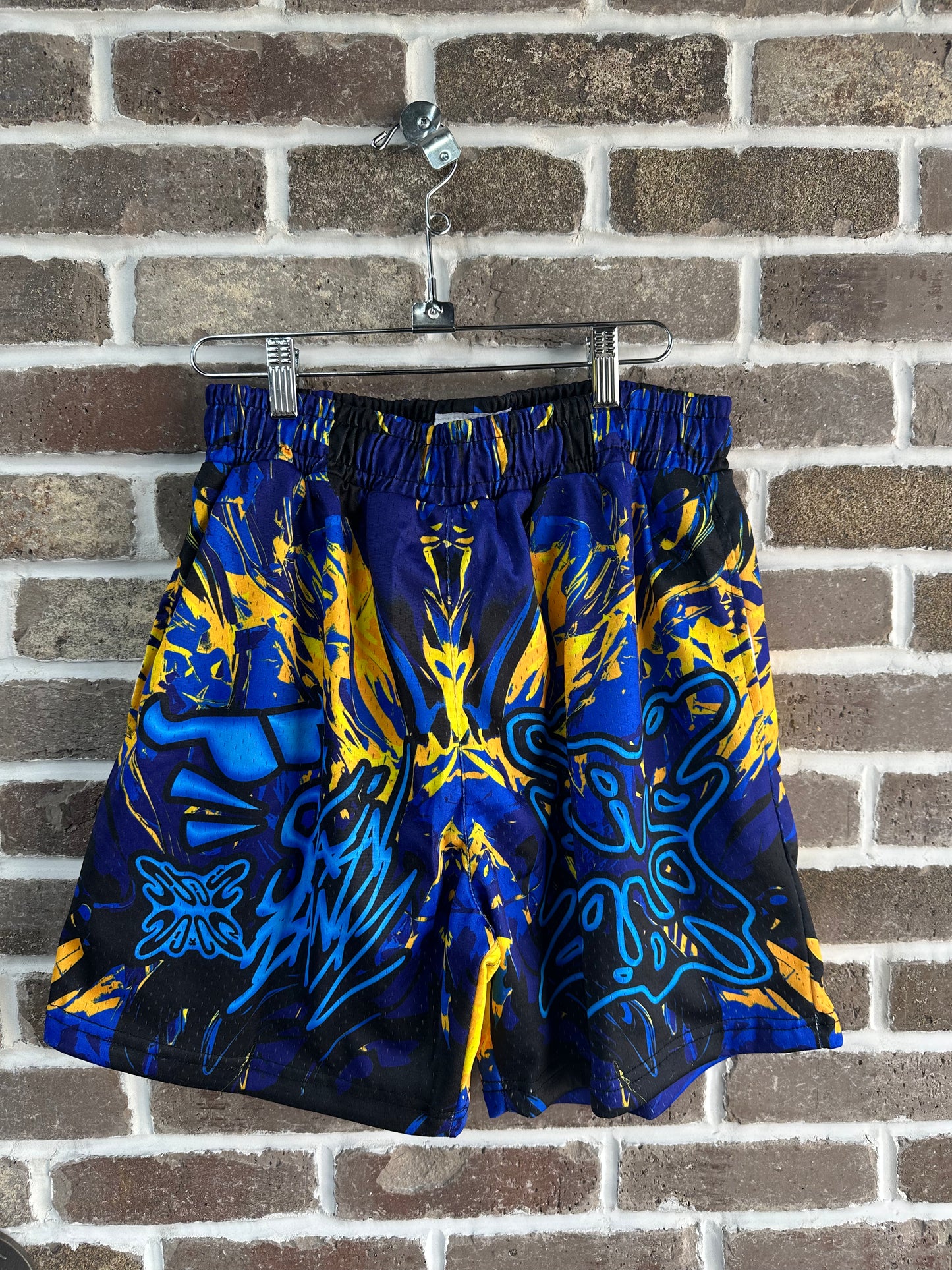 SB Studios Graffiti Shorts Blue Yellow