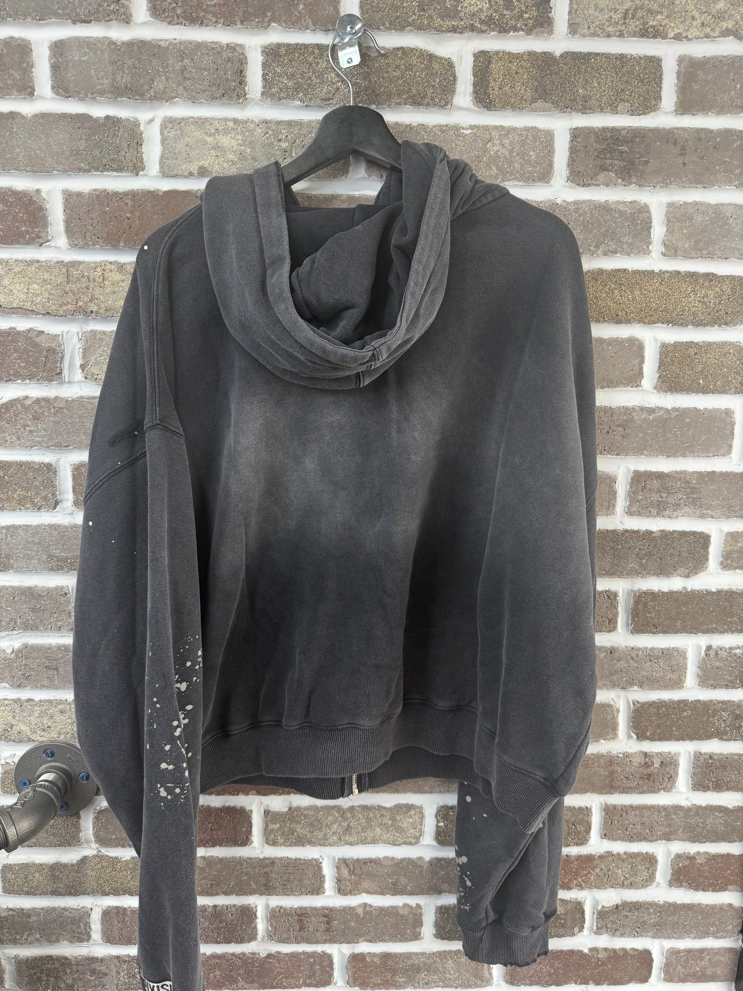 Vale Forever Black Paint Zip Up Hoodie