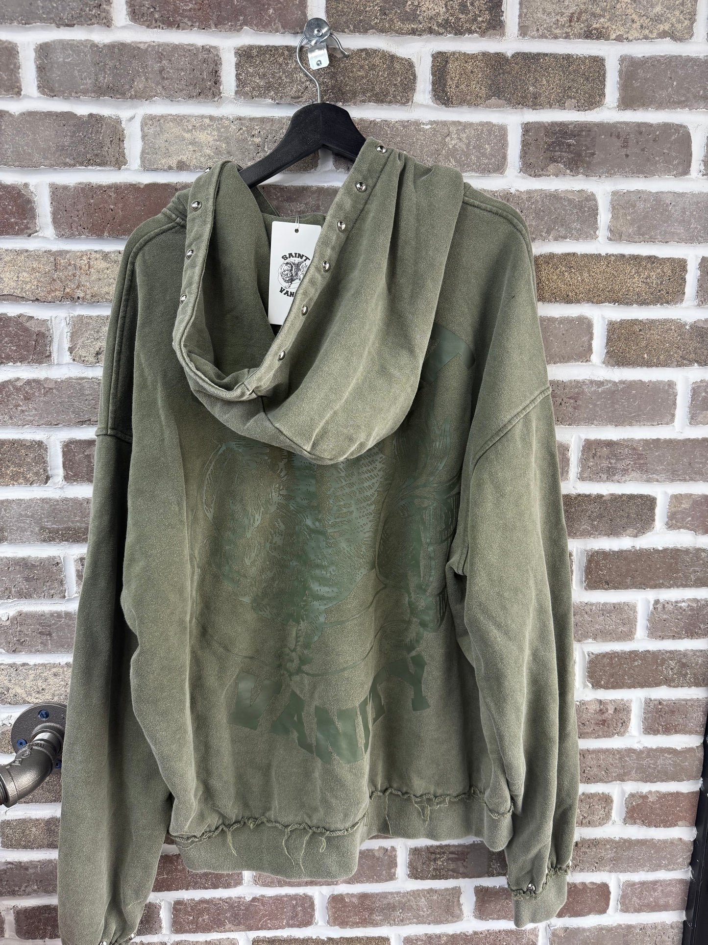 Saint Vanity Terry Cloth Green Zip Up Hoodie