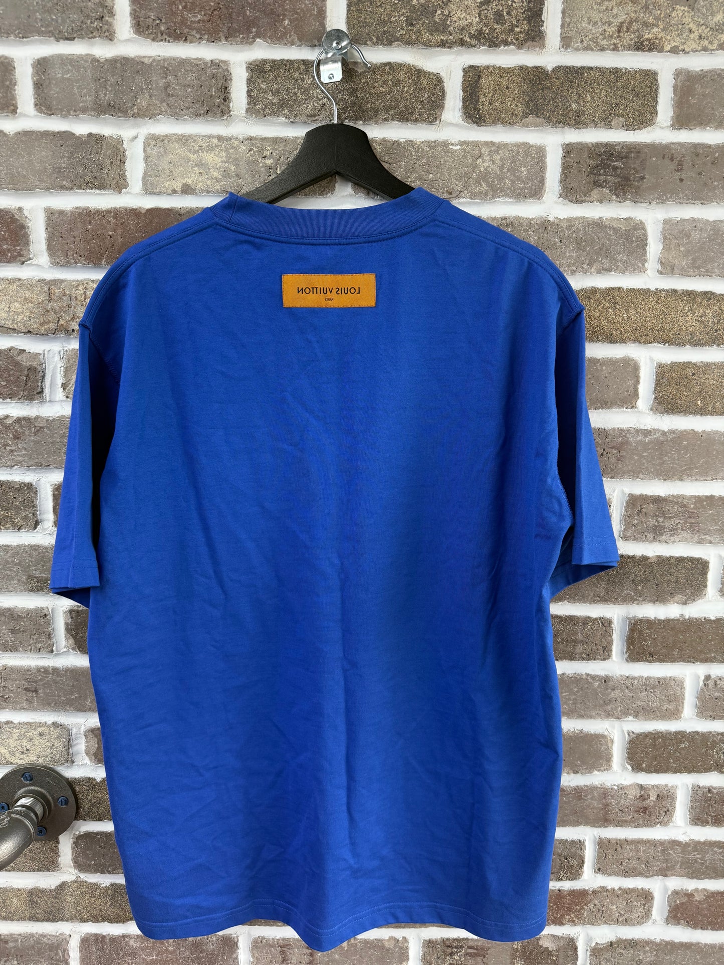 Louis Vuitton LV Embossed Logo Blue Tee
