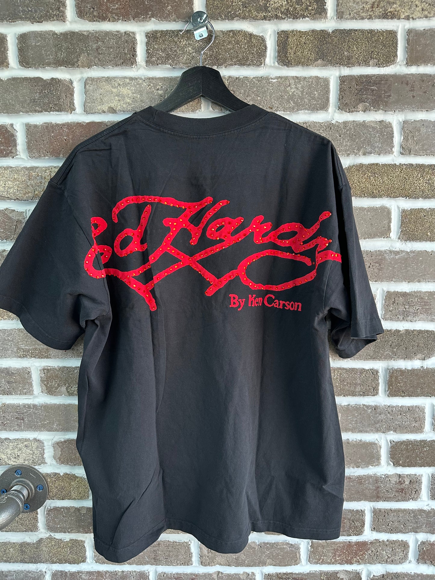 Ed Hardy X Ken Karson Axe Skull Rhinestone Tee