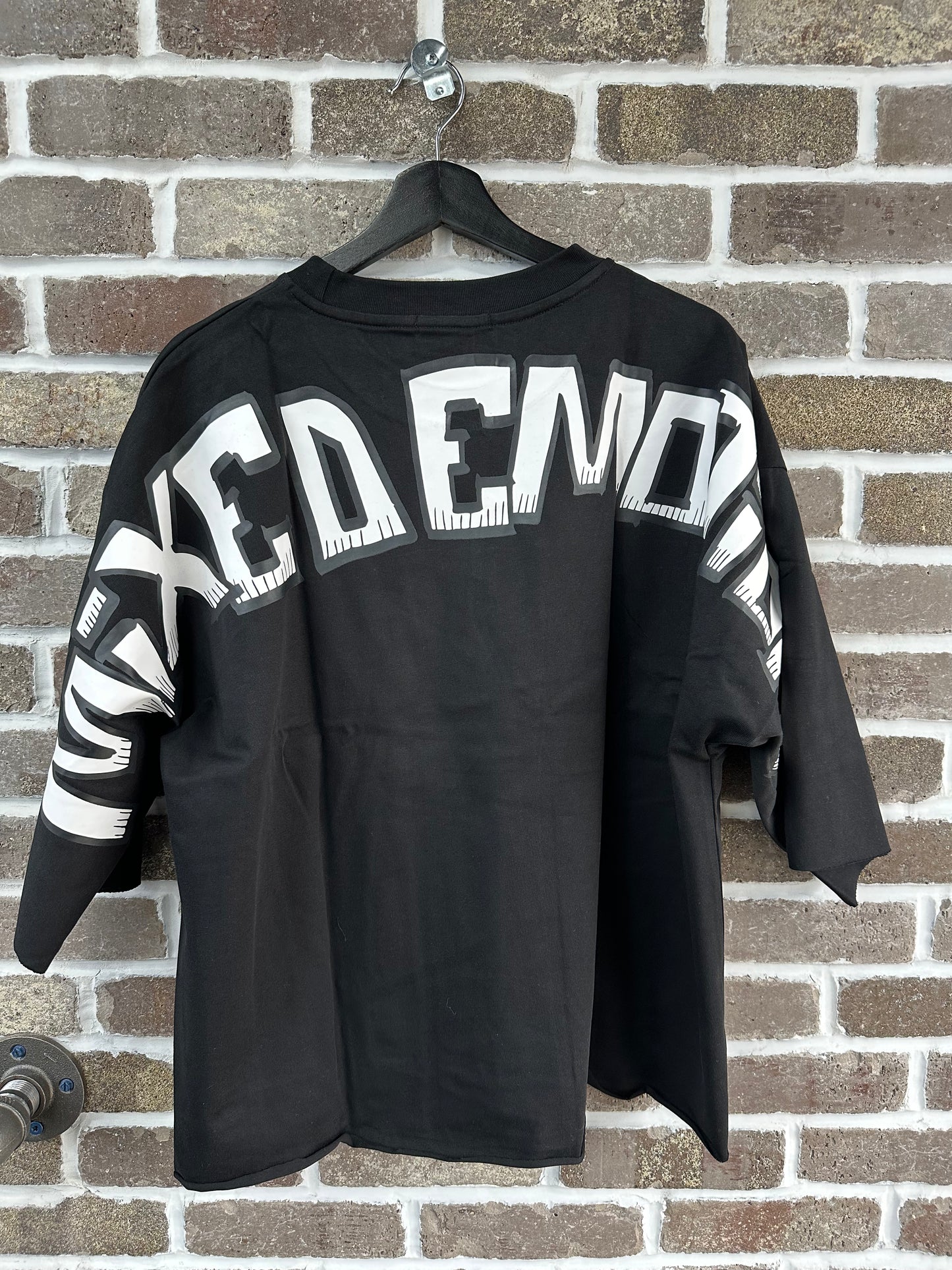 Mixed Emotion Black Monster Cropped Tee