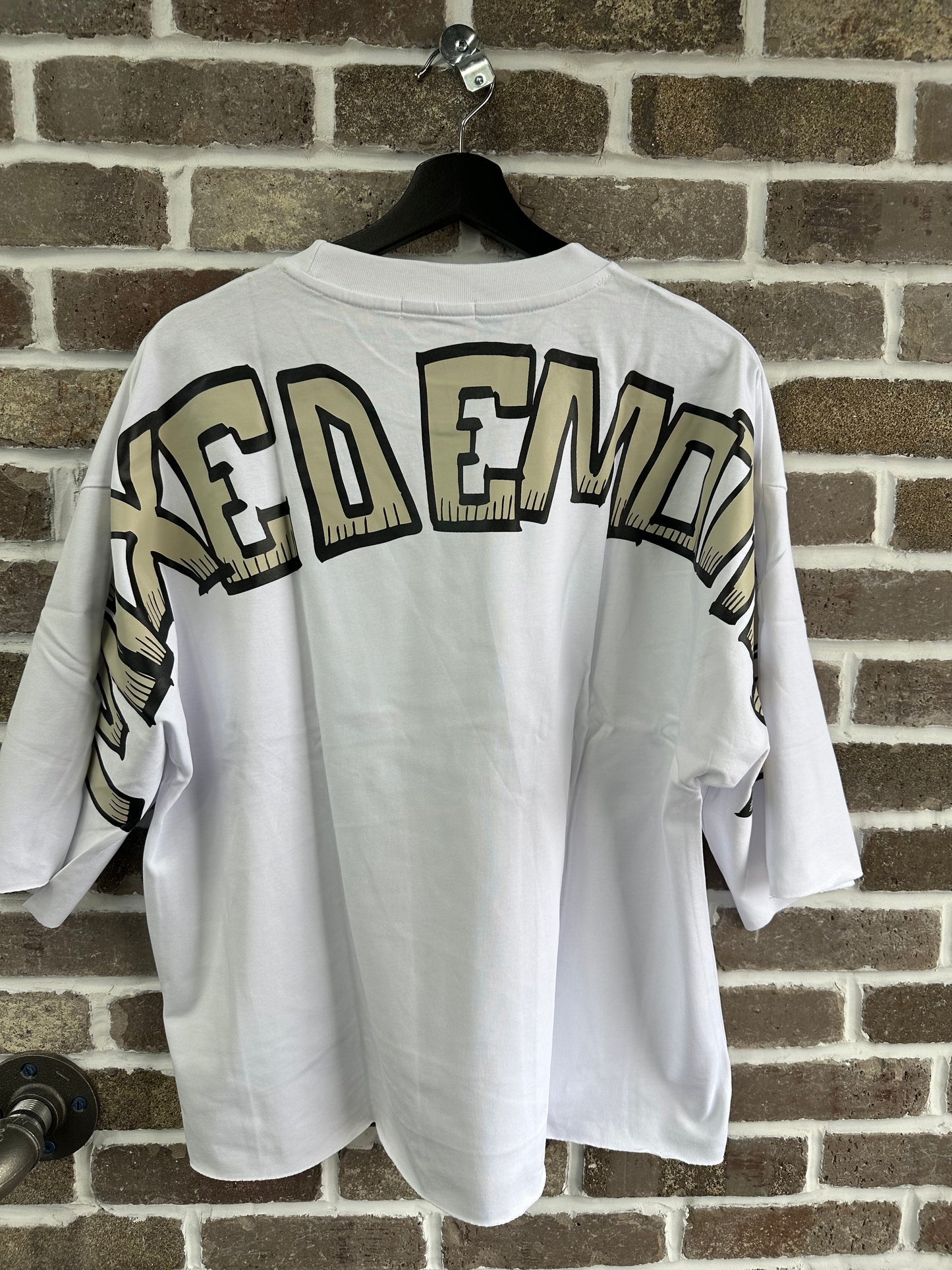 Mixed Emotion White Skeleton Cartoon Tee