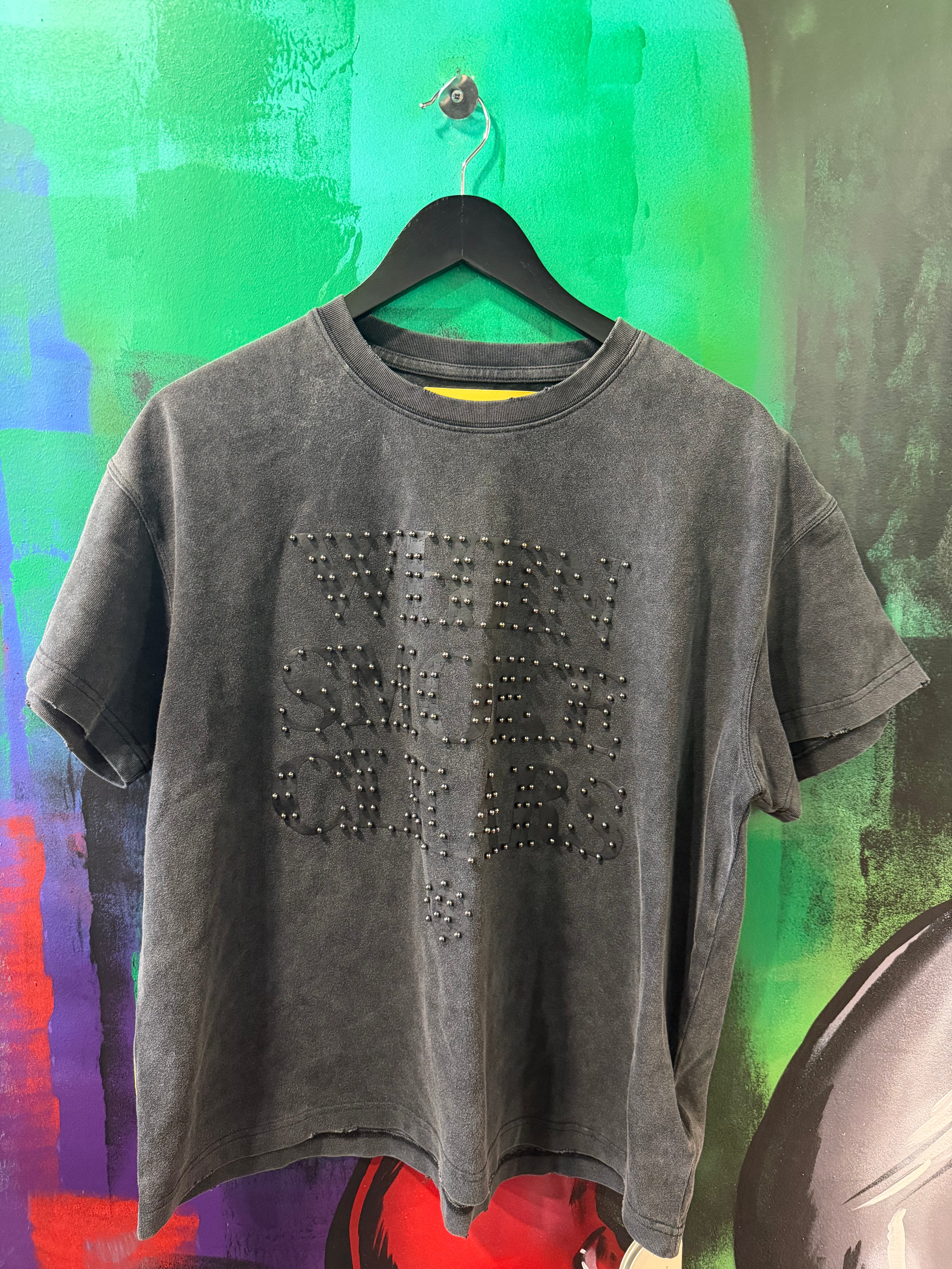 When Smoke Clears VTG Black Studded Logo Tee