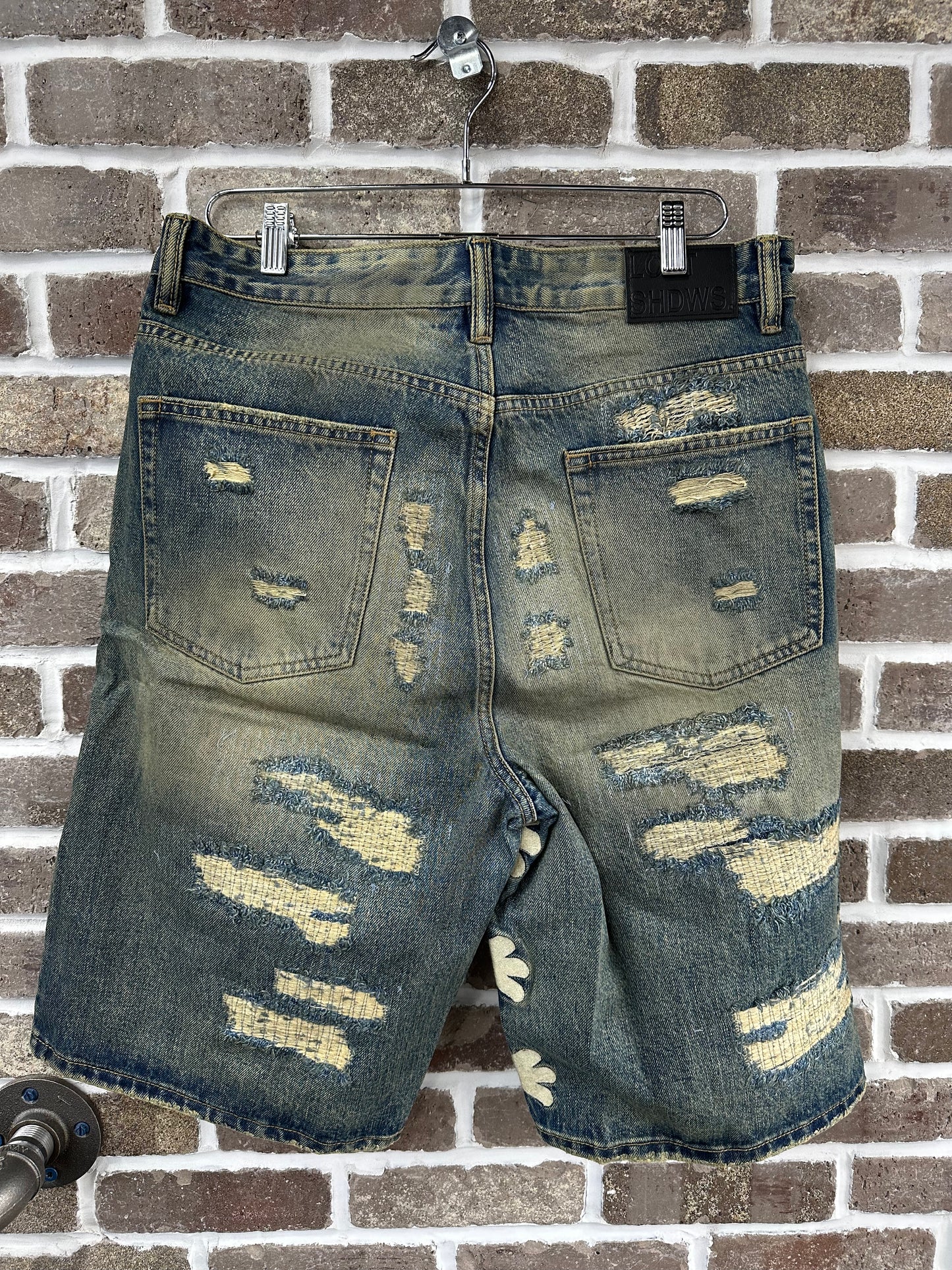 Lost Shdws Denim Bone Shorts
