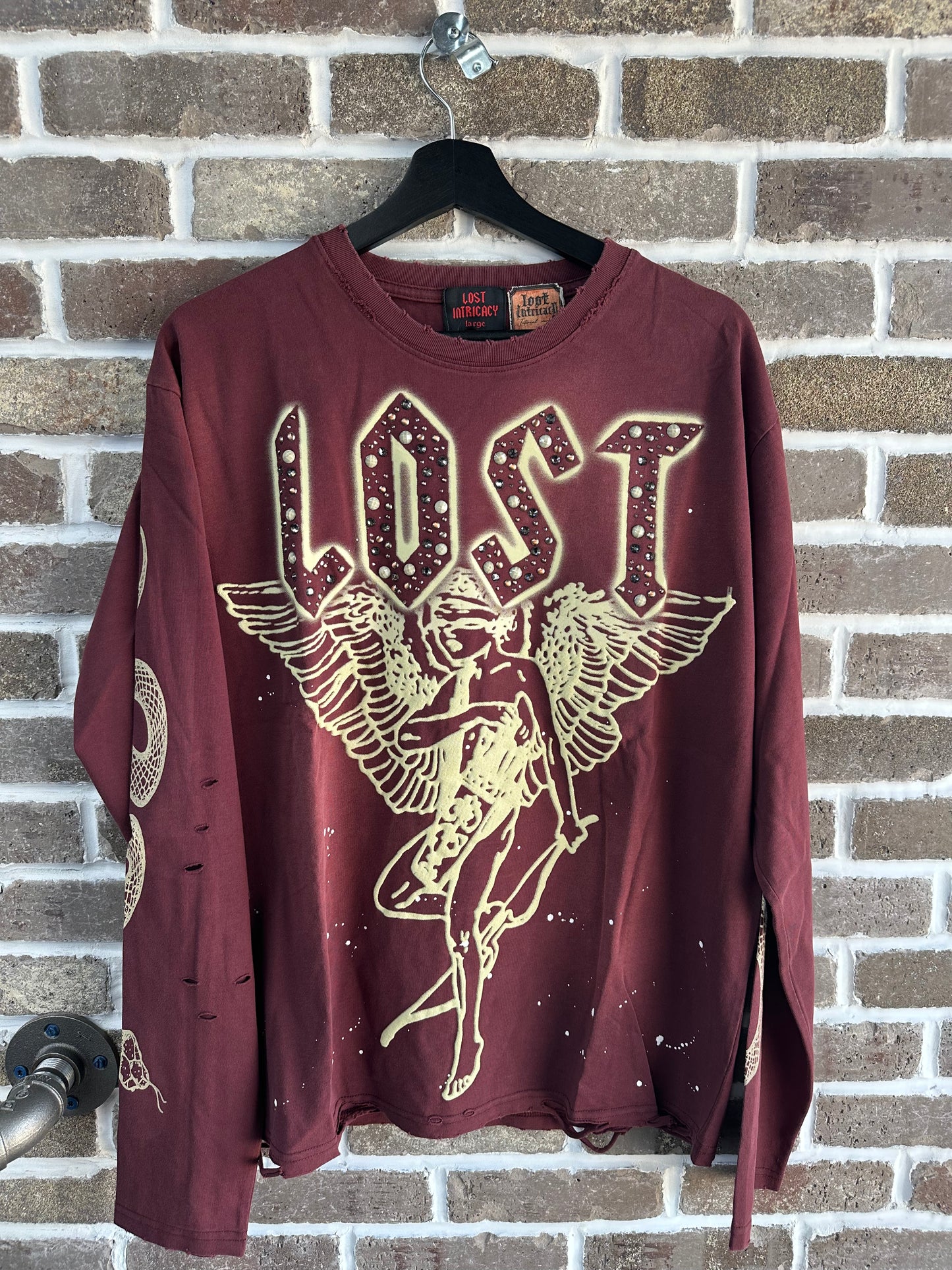 Lost Intricacy Burgundy Angel Longsleeve