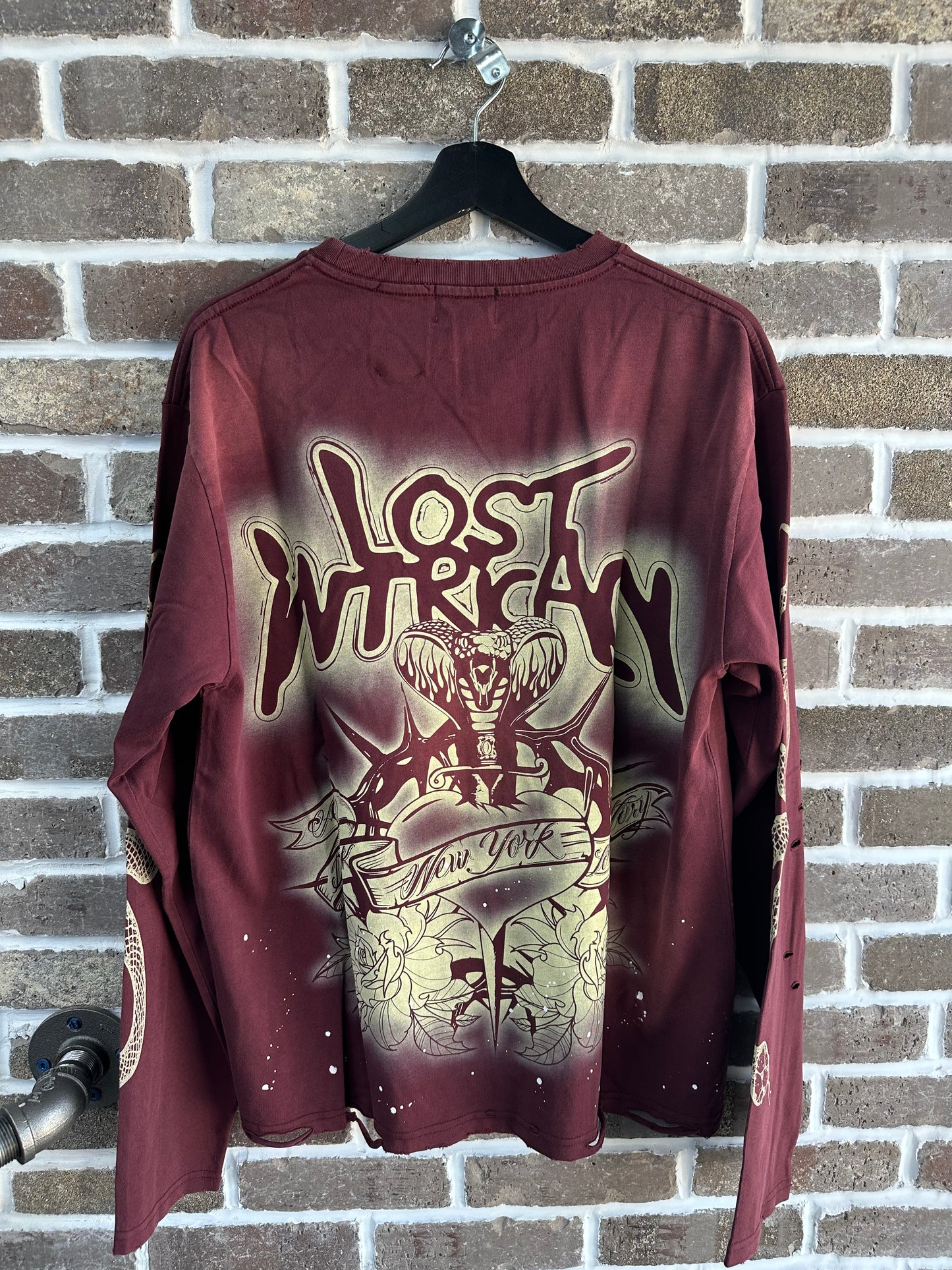 Lost Intricacy Burgundy Angel Longsleeve