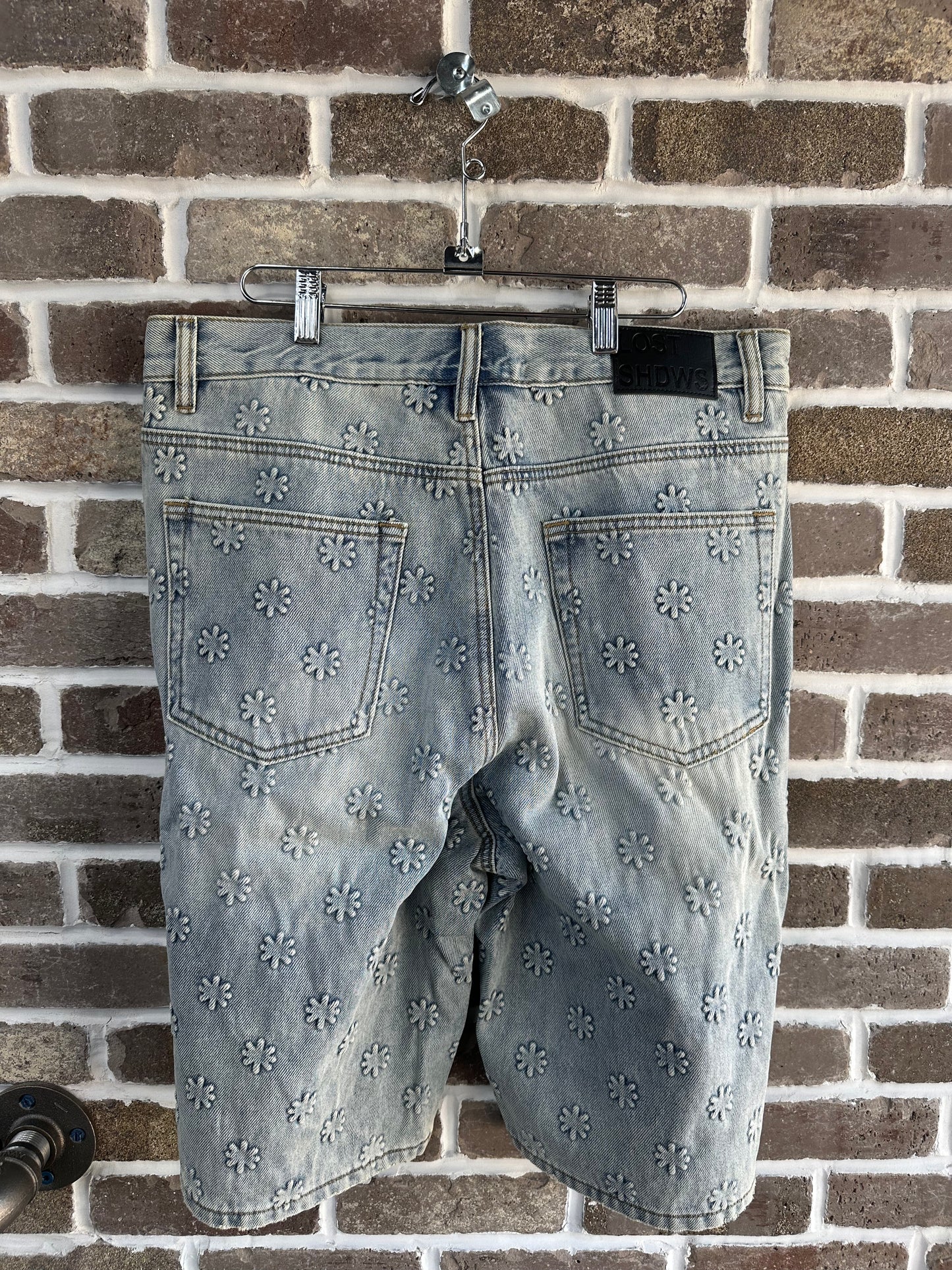 LostShdws Embossed Shorts Blue