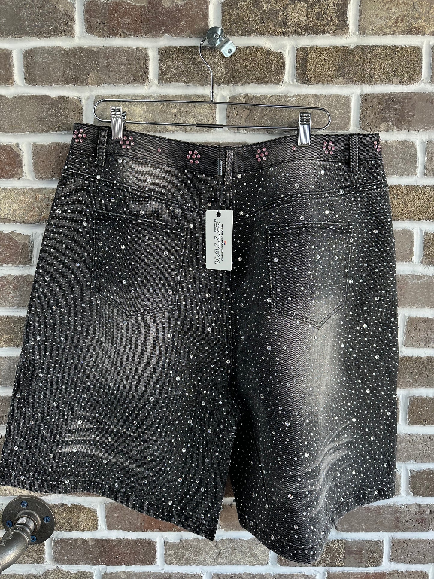 Vale Forever Iced Out Jorts Black Wash